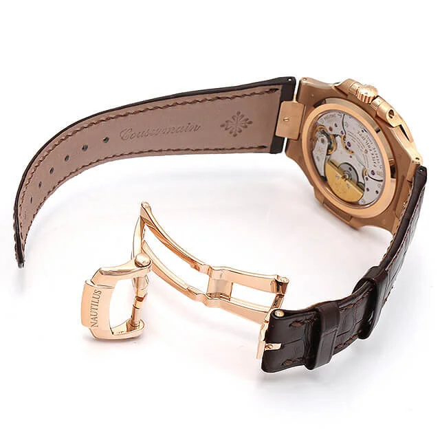 Patek Philippe Nautilus 40mm 18k Rose Gold Leather 5712R-001 
