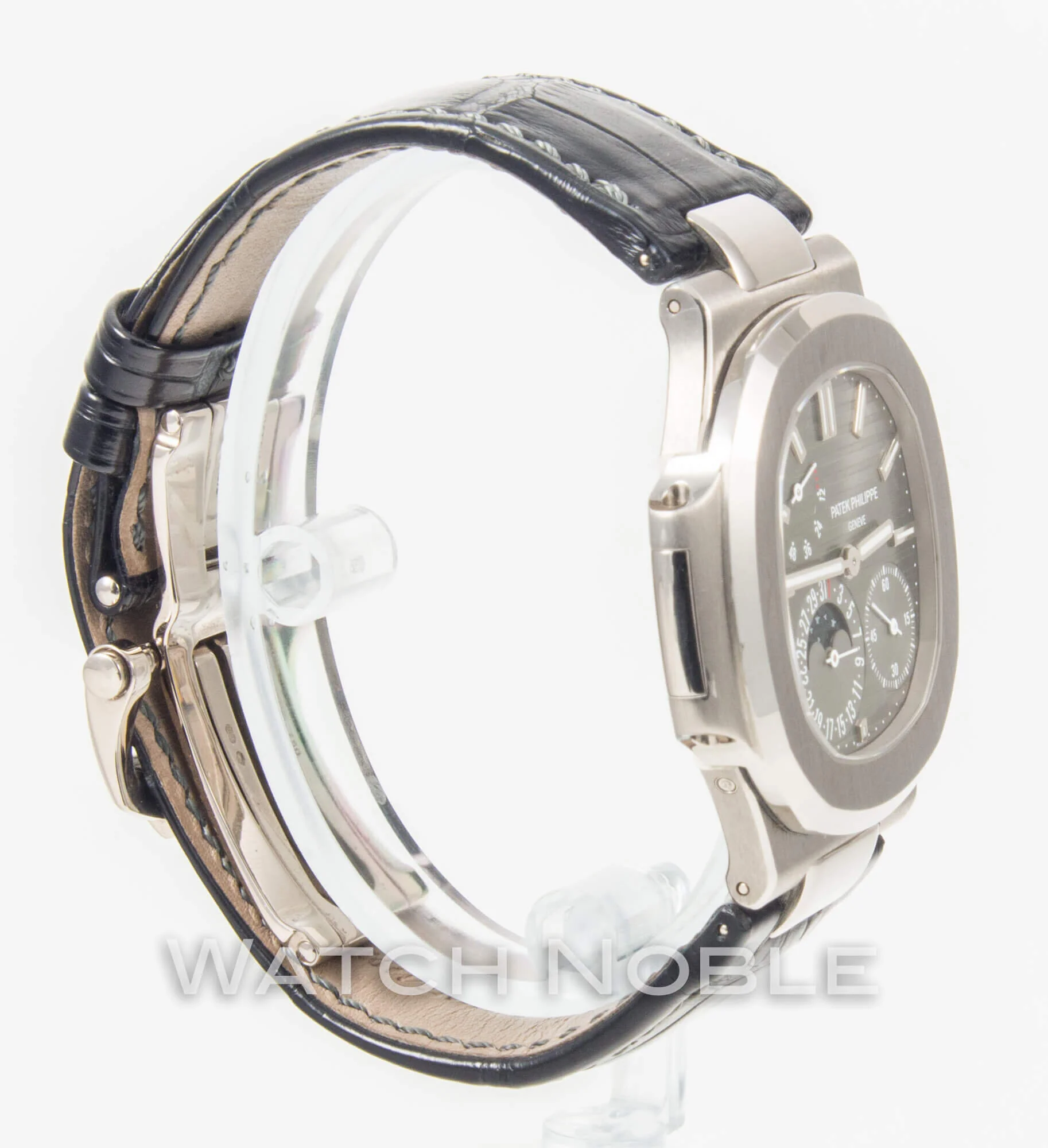 Patek Philippe Nautilus 5712G-001 White Gold on Black Croc Band Mens for sale (SOLD)