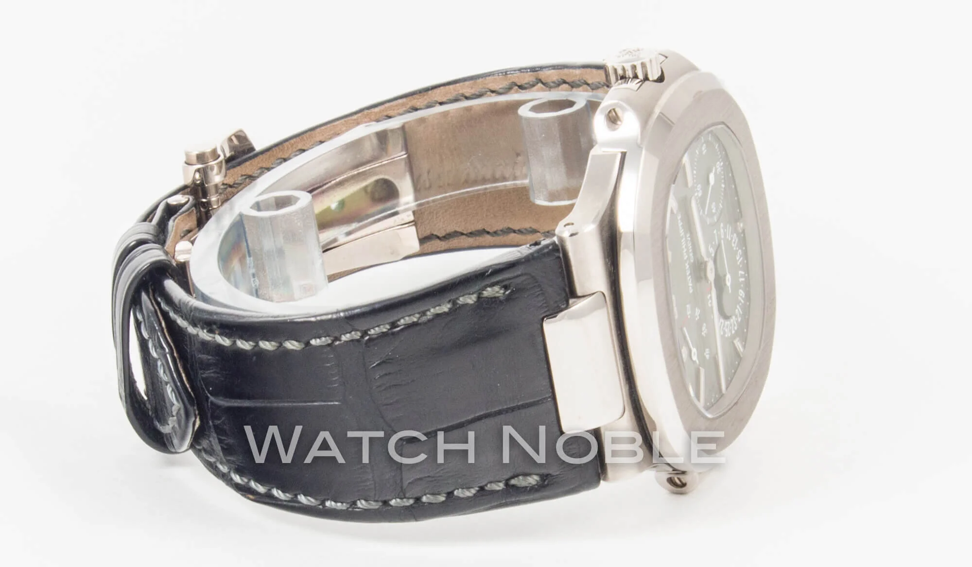 Patek Philippe Nautilus 5712G-001 White Gold on Black Croc Band Mens for sale (SOLD)