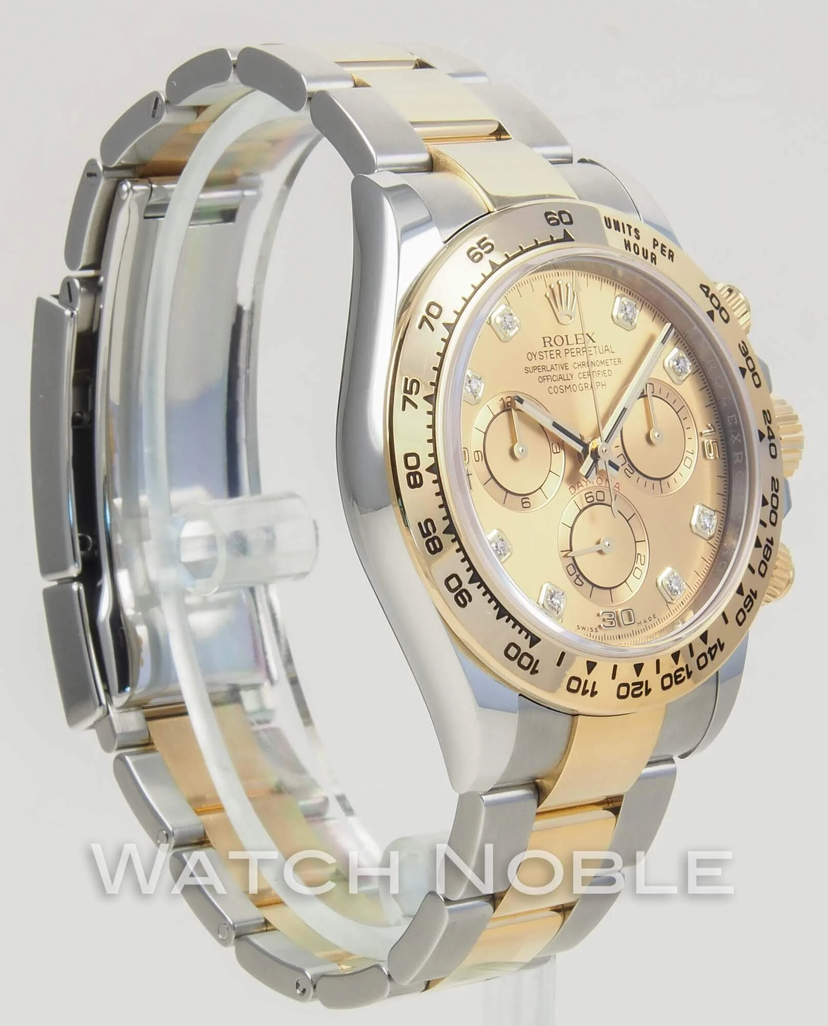 Rolex Cosmograph Daytona Steel and 18K Yellow Gold Champagne Diamond Dial 116503