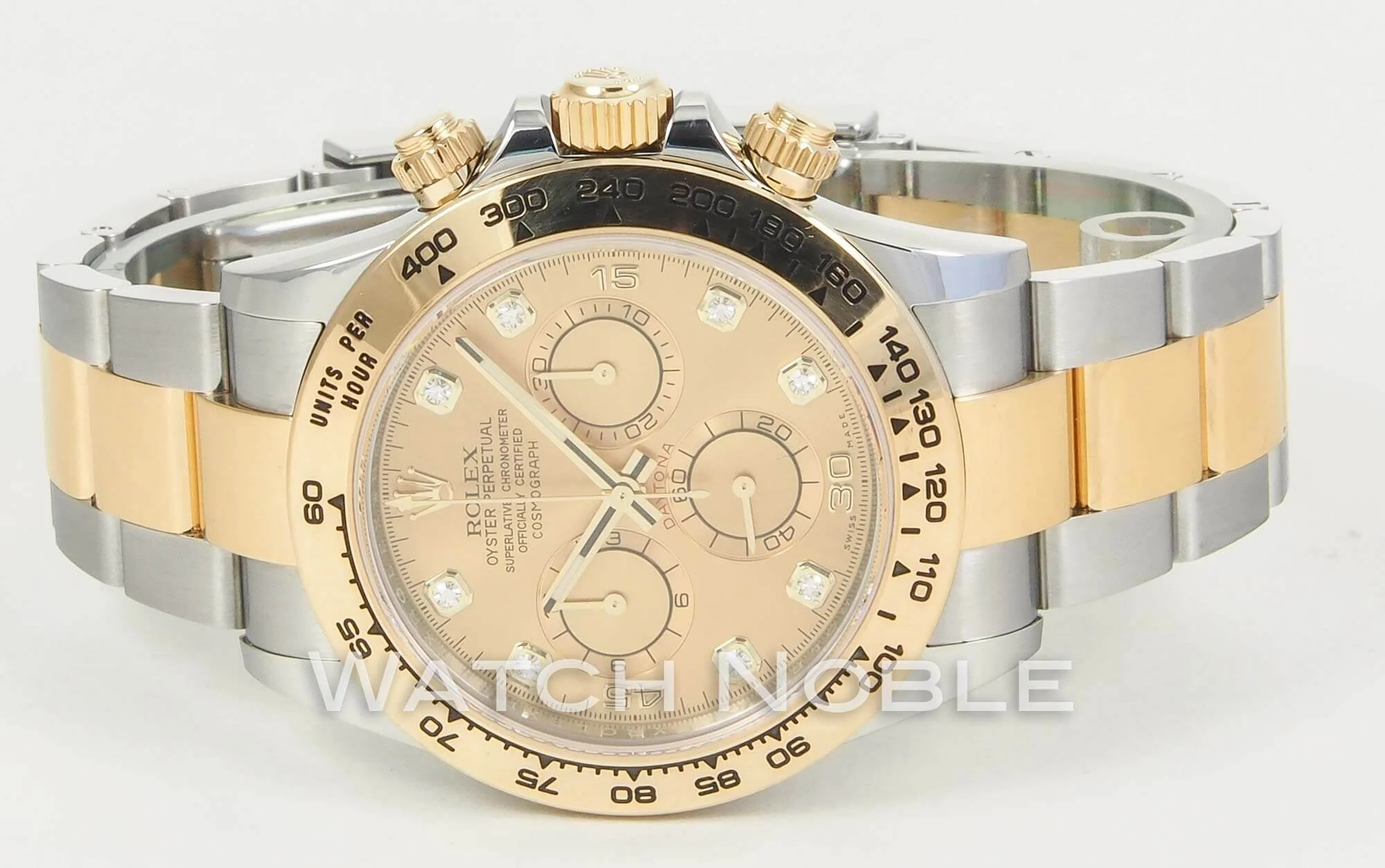 Rolex Cosmograph Daytona Steel and 18K Yellow Gold Champagne Diamond Dial 116503 for sale