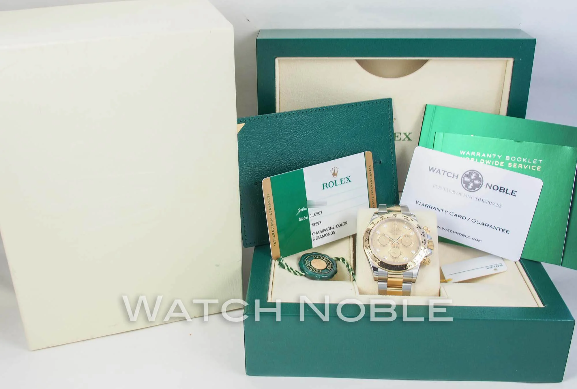 Rolex Daytona Steel and 18K Yellow Gold Champagne Diamond Dial 116503 