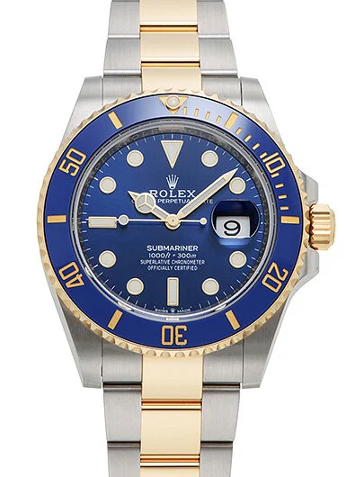 Rolex Steel and Gold Submariner Date Watch - Blue Bezel - Blue Dial -  126613LB