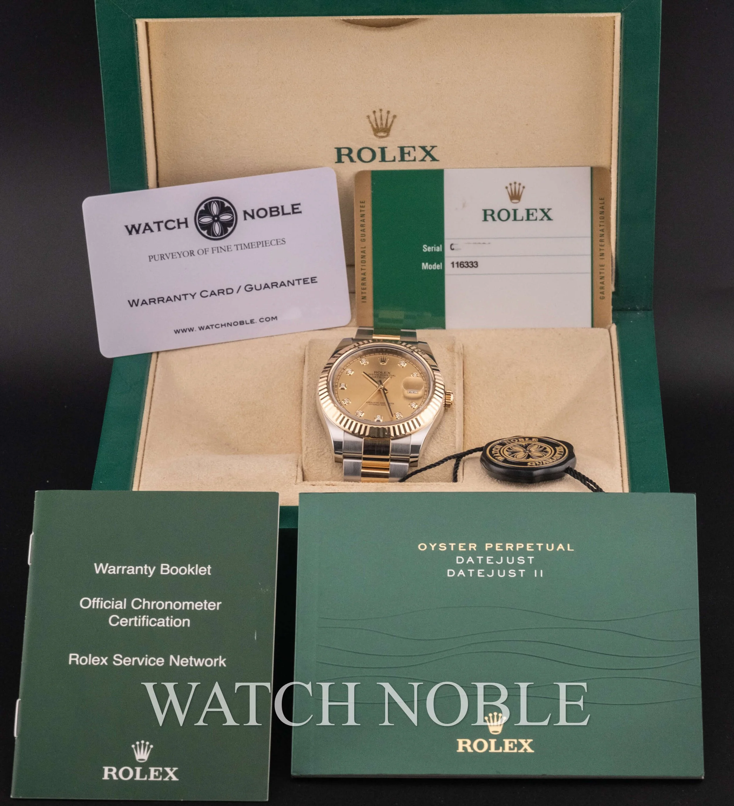Pre-owned Rolex Datejust II 41mm Factory Champagne Diamond Dial 116333