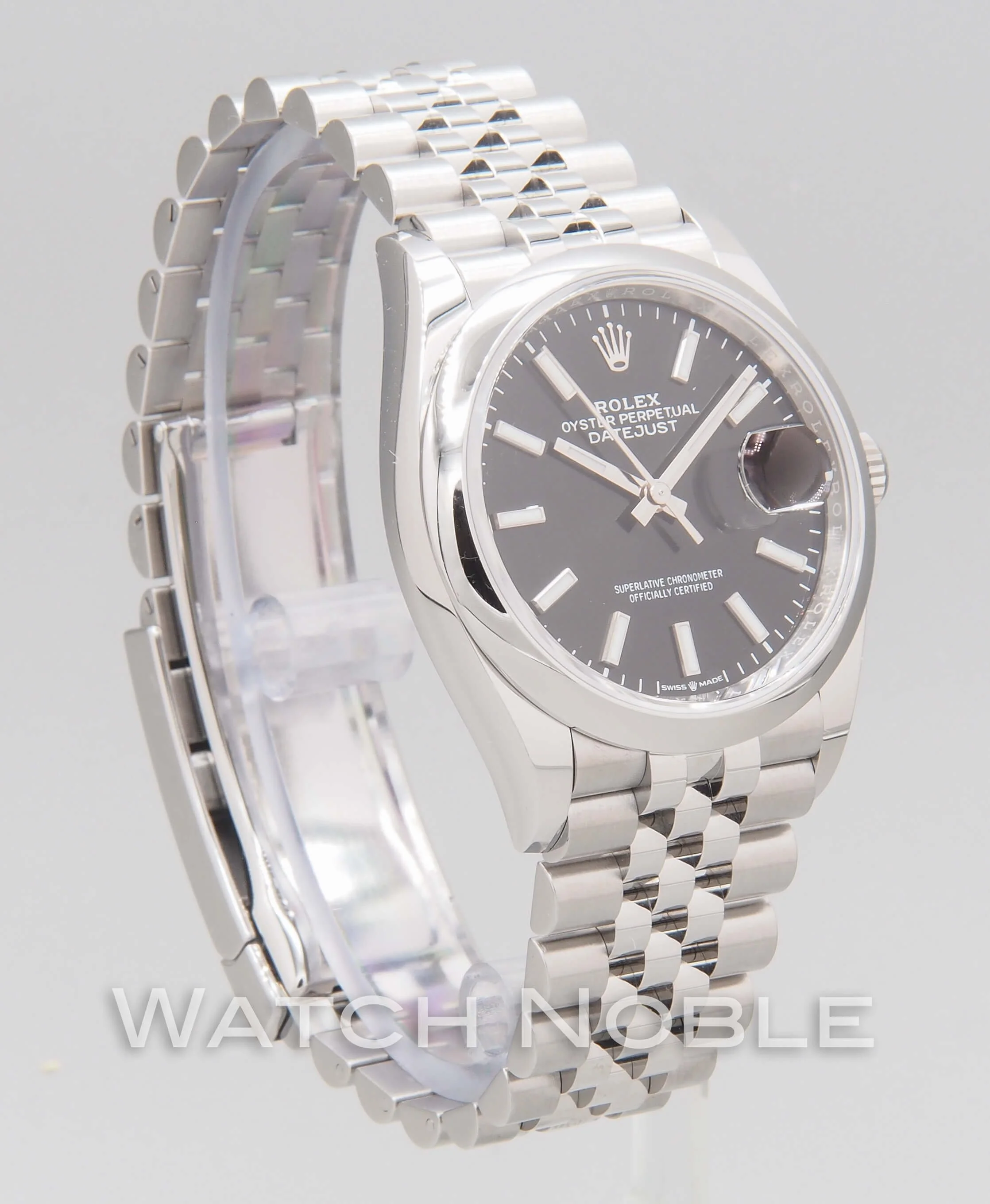 Rolex Datejust 36mm 126200 Black Index Dial Domed Bezel on Jubilee Bracelet