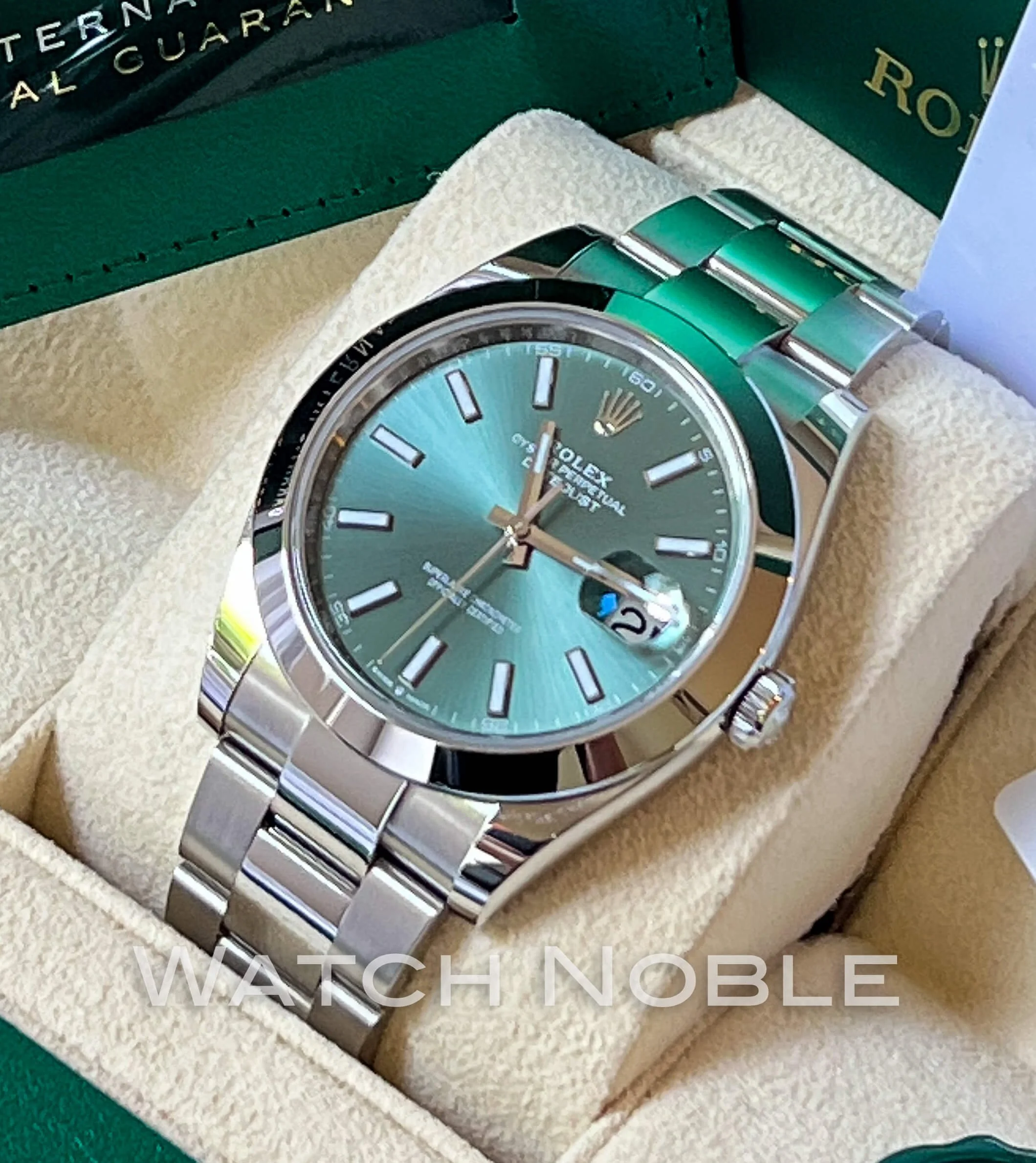 Rolex Datejust 41 Mint Green Dial Stainless Steel Men's Watch 126300