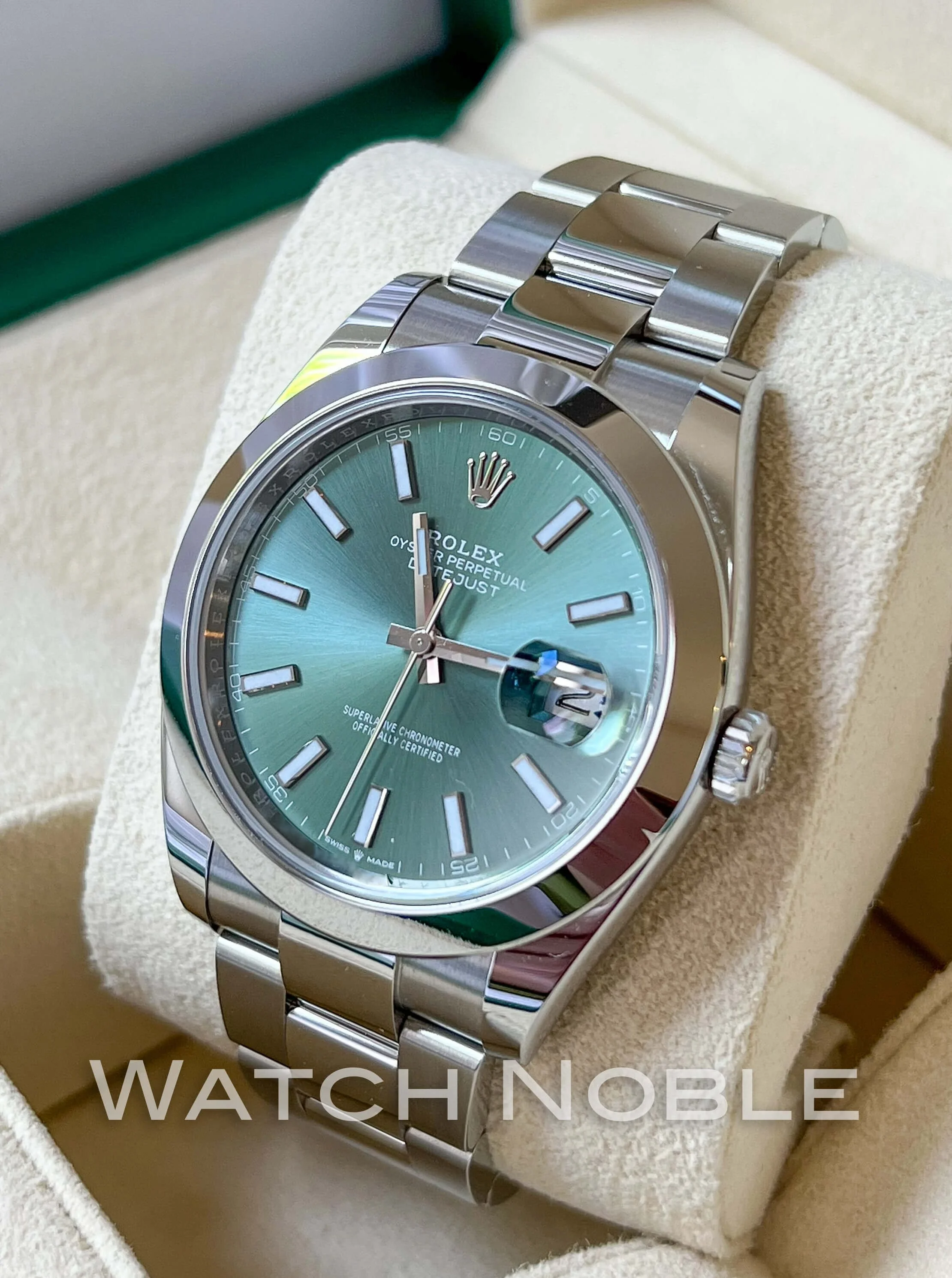 Rolex Datejust 41 Mint Green Dial Stainless Steel Men's Watch 126300