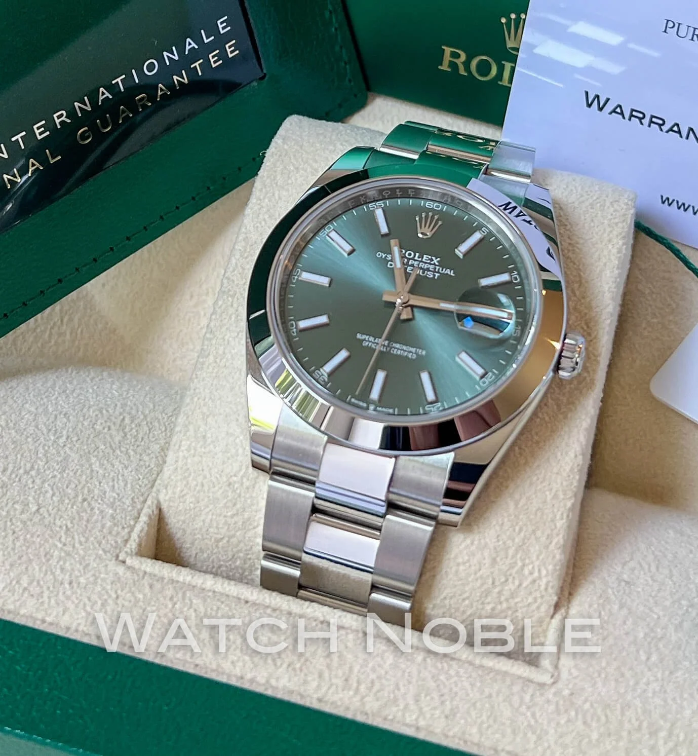 Rolex Datejust 41 Mint Green Dial Stainless Steel Men's Watch 126300