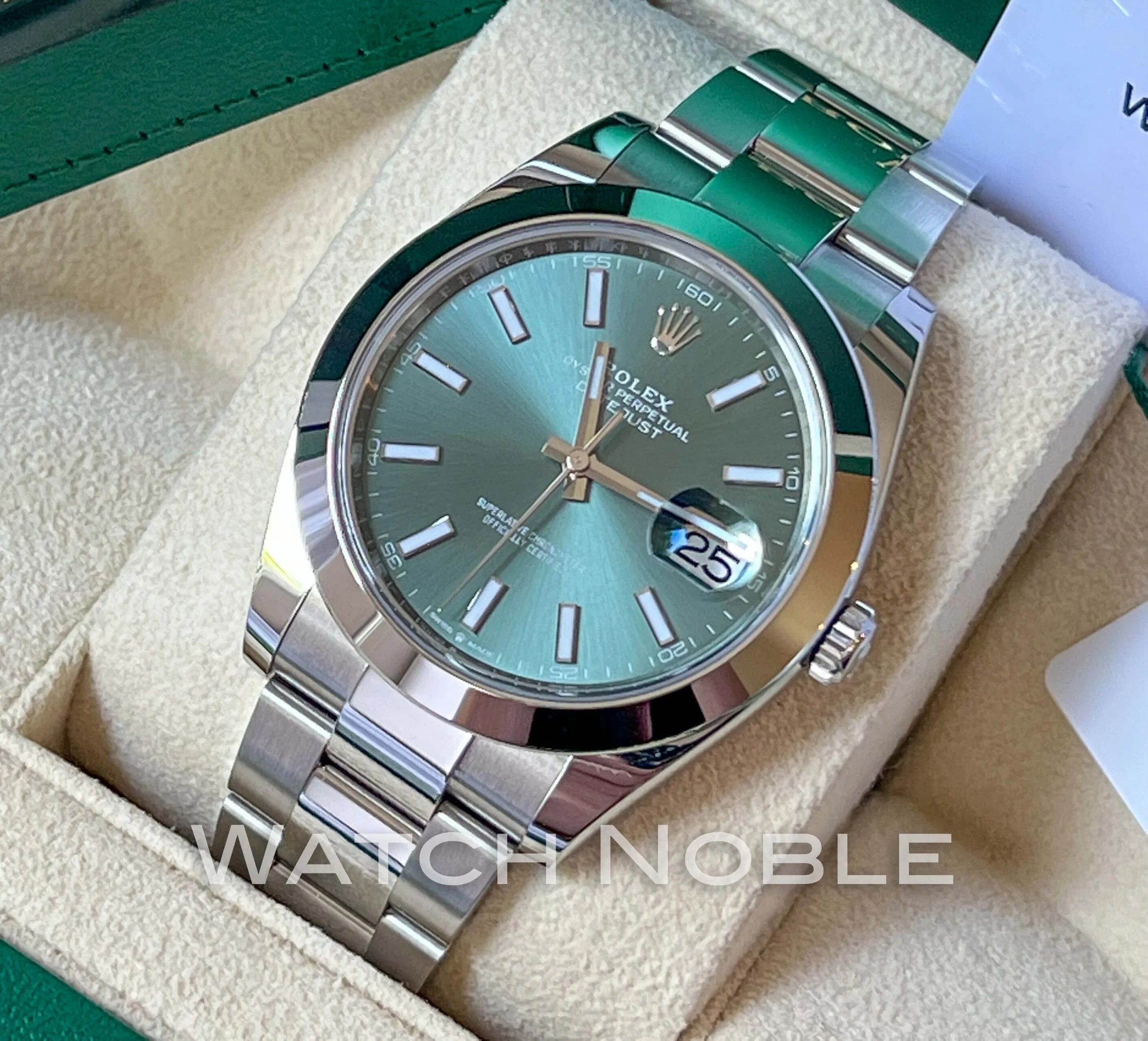 Rolex Datejust 41 Mint Green Dial Stainless Steel Men's Watch 126300