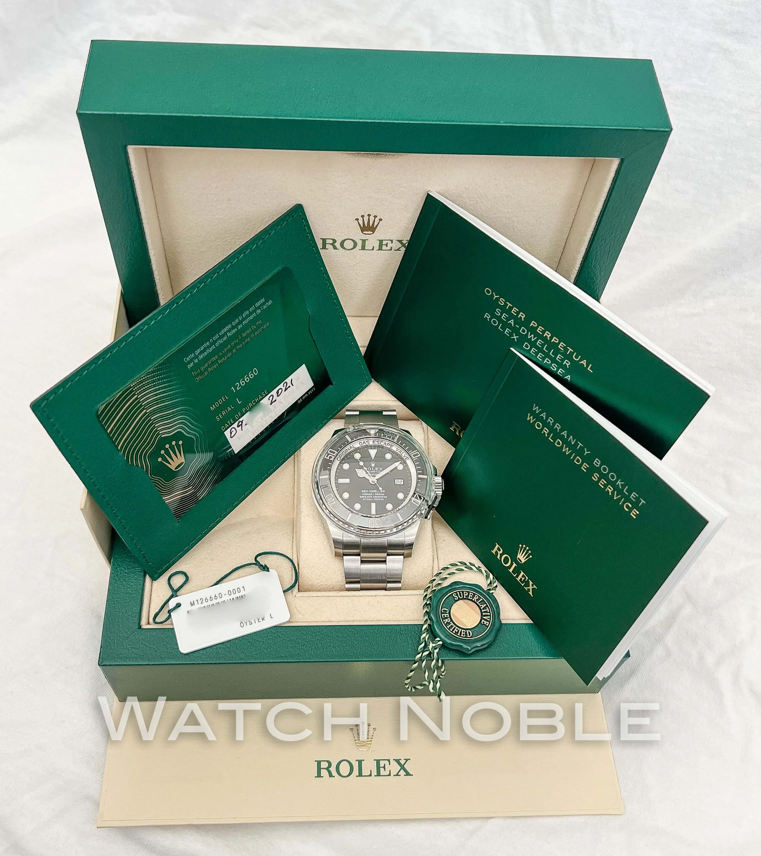 Pre-owned Rolex 126660 Deepsea Sea Dweller Black Dial Steel 44mm