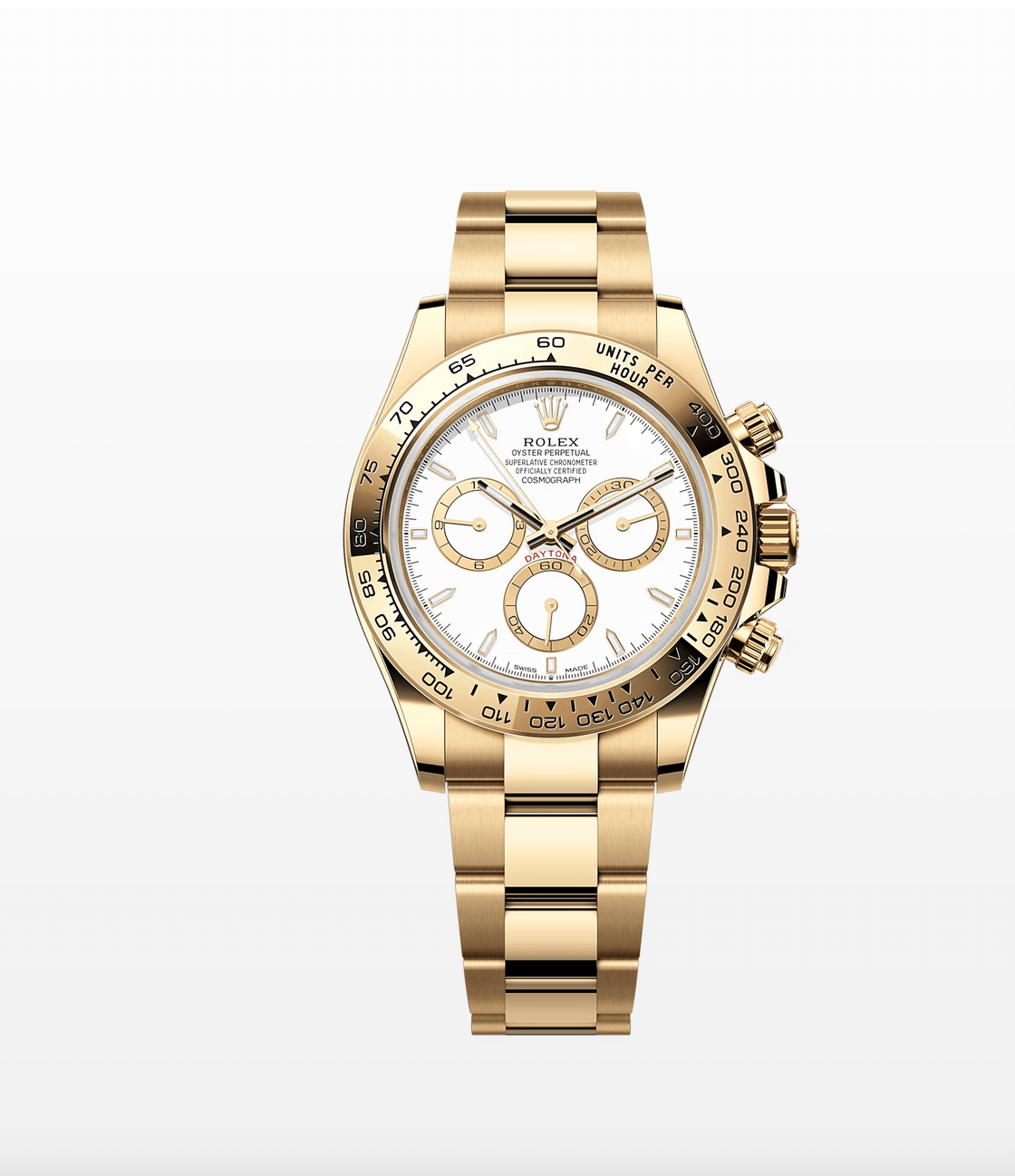 Rolex Cosmograph Daytona 18K Gold White Dial Mens Watch 40mm 126508 Unworn.