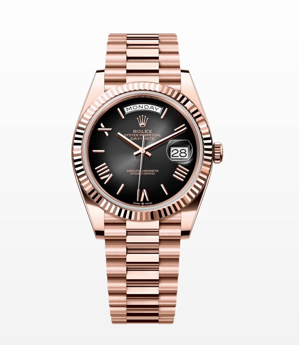 Rolex Day-Date President Slate Ombré Roman Dial 40MM 18K Rose Gold 228235