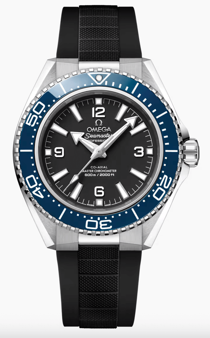 Omega Seamaster Planet Ocean 600M 42 mm Black Dial and Blue Bezel Steel on Rubber Strap 217.32.42.21.01.002
