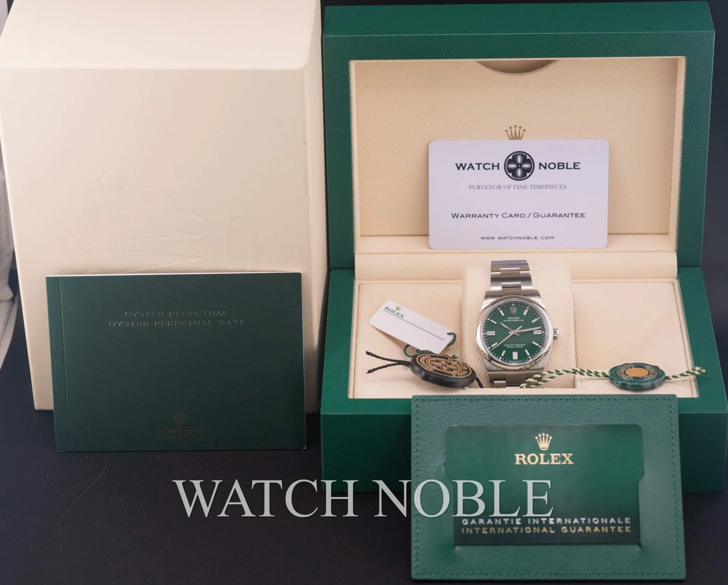 Pre-owned Rolex 126000 Oyster Perpetual 36mm Green Dial Steel