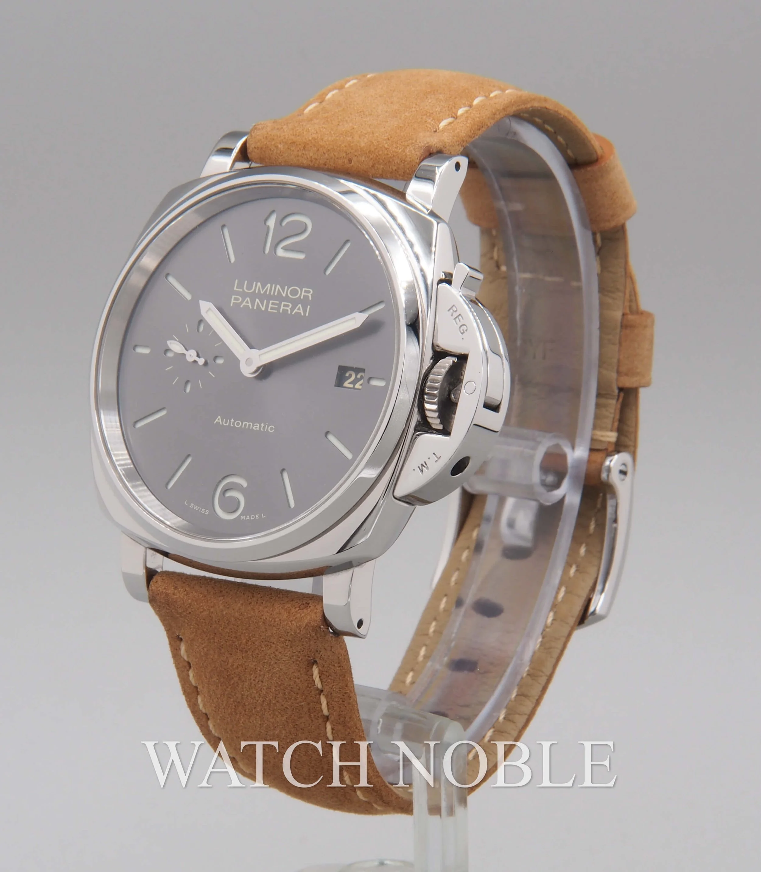 Pre-owned Panerai Luminor Due 3 Days 42mm Grey Dial PAM904