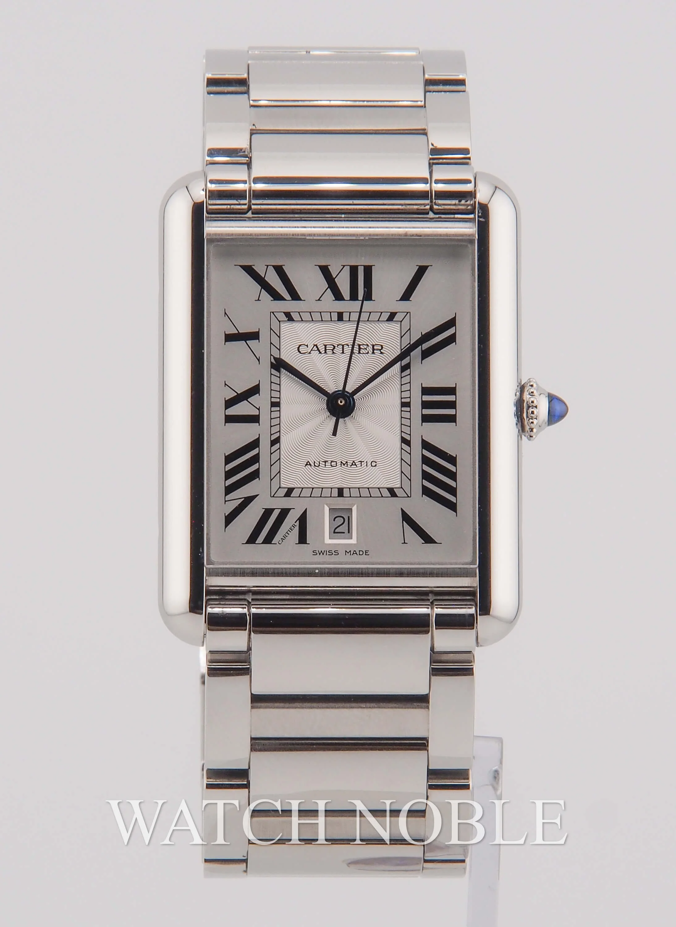 Pre-owned Cartier Tank Automatic Silver Dial WSTA0053.