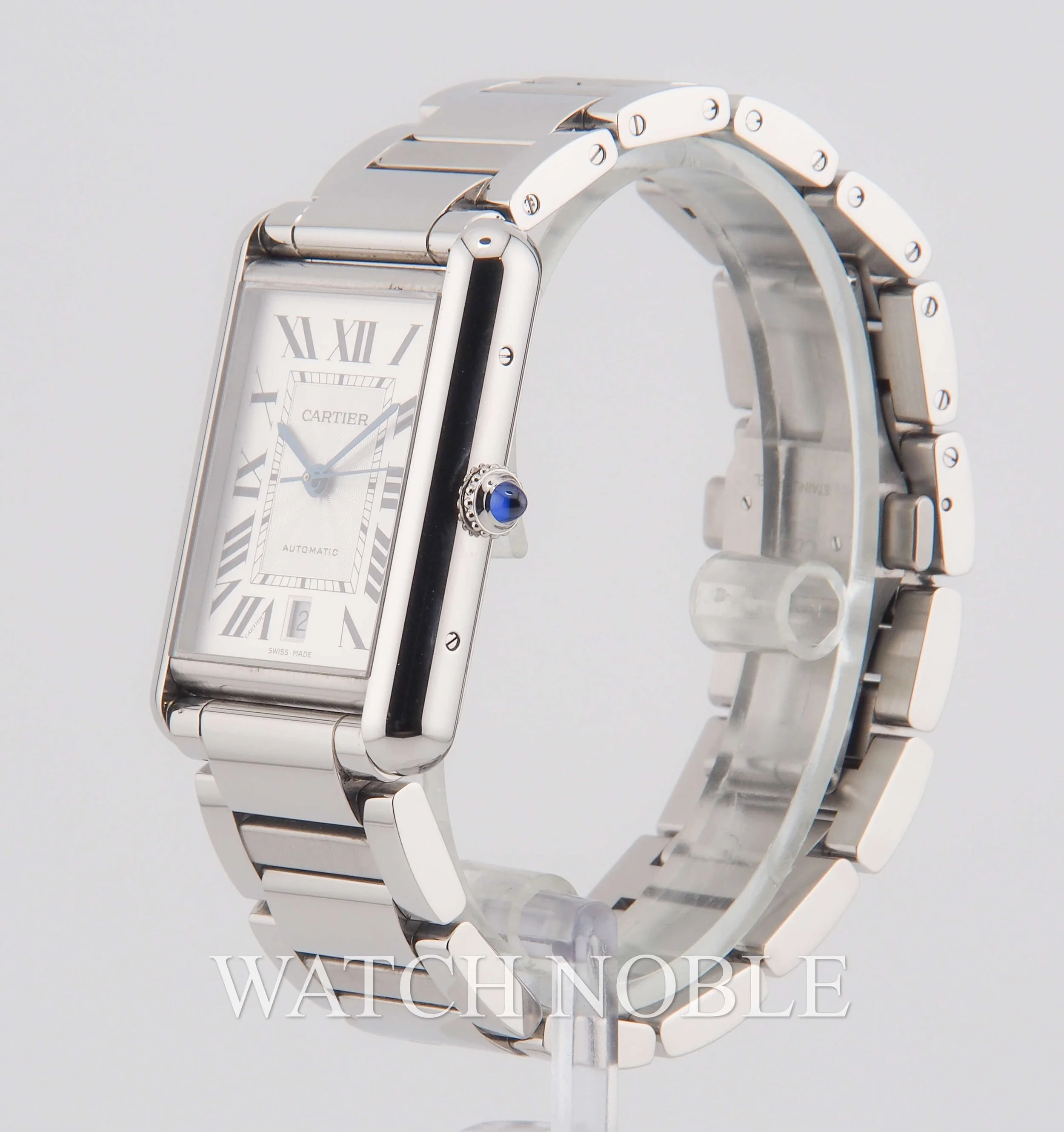 Pre-owned Cartier Tank Automatic Silver Dial WSTA0053.