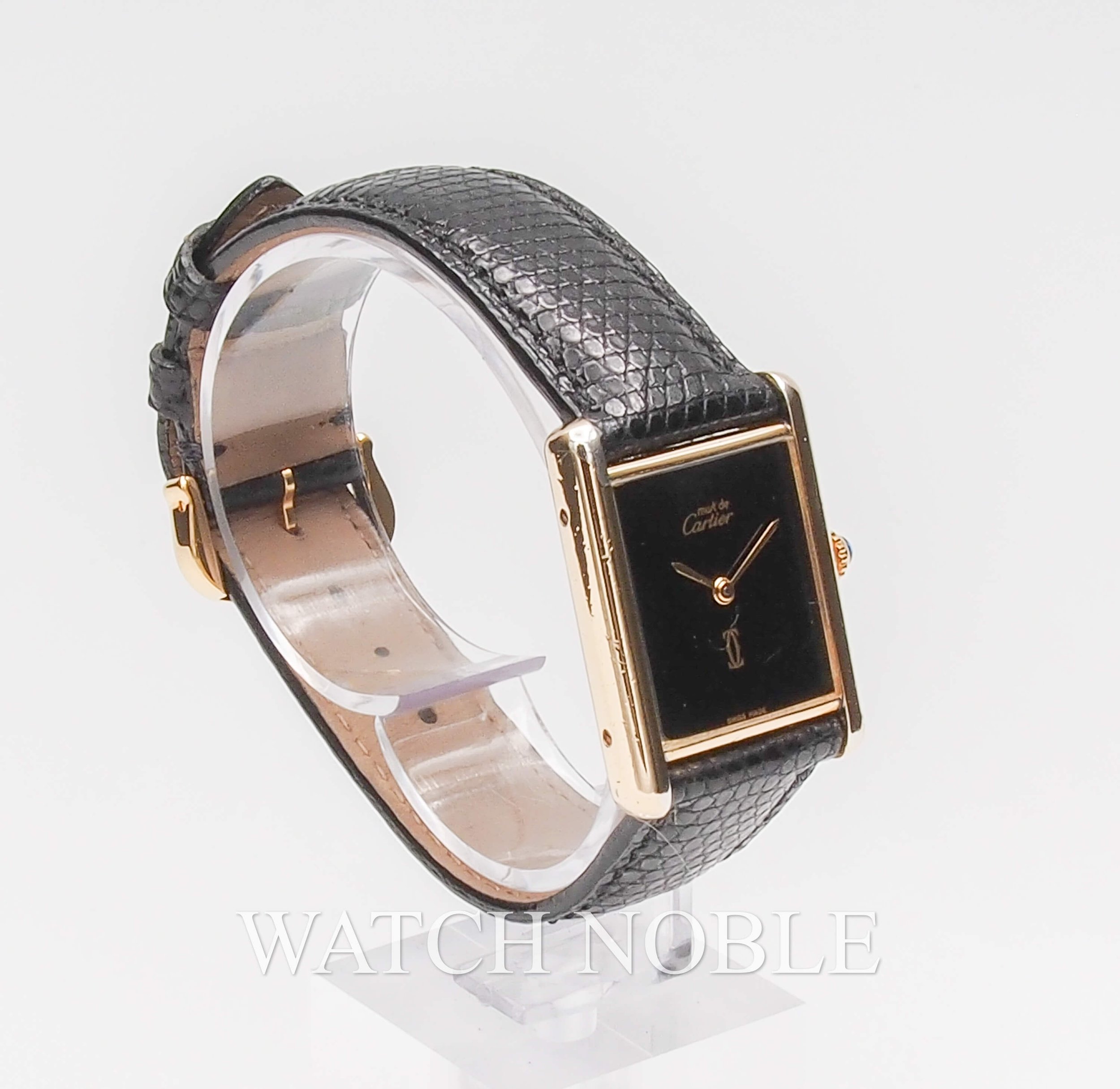 Pre-owned Ladies Cartier de Must Black Dial manual wind 23.5mm