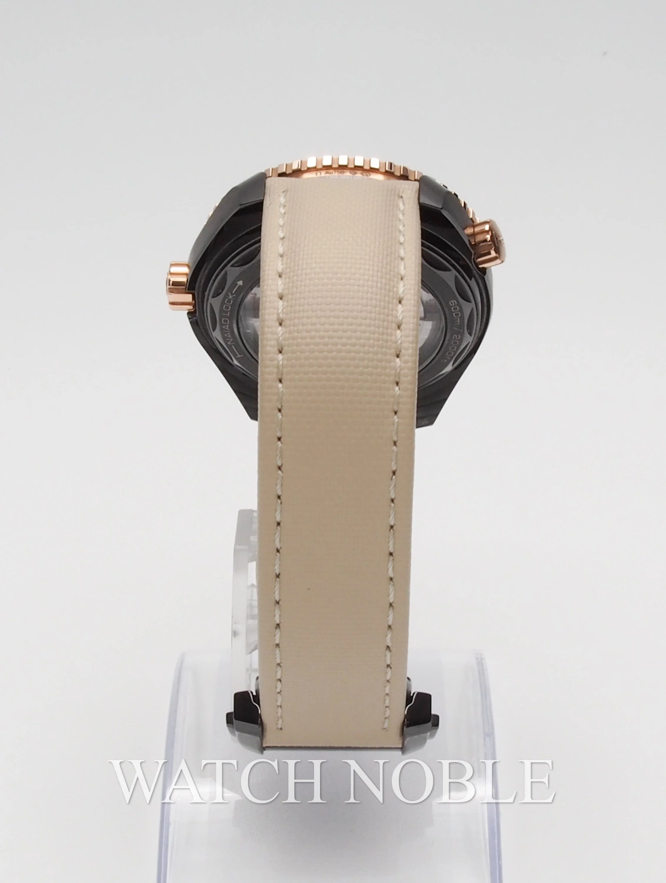 Pre-owned Omega Seamaster Planet Ocean 600M Brown Dial Ceramic/ Rose Gold 39.5mm 215.62.40.20.13.001