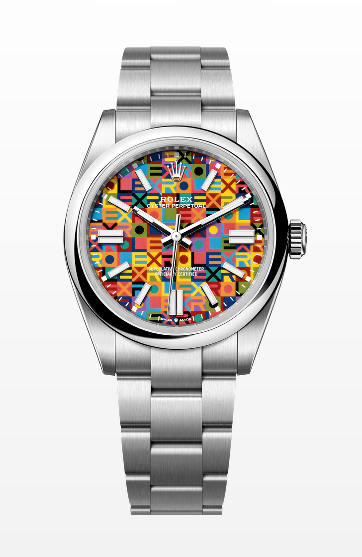 Rolex 134300 Oyster Perpetual 41 mm Multicoloured Jubilee motif Dial Steel