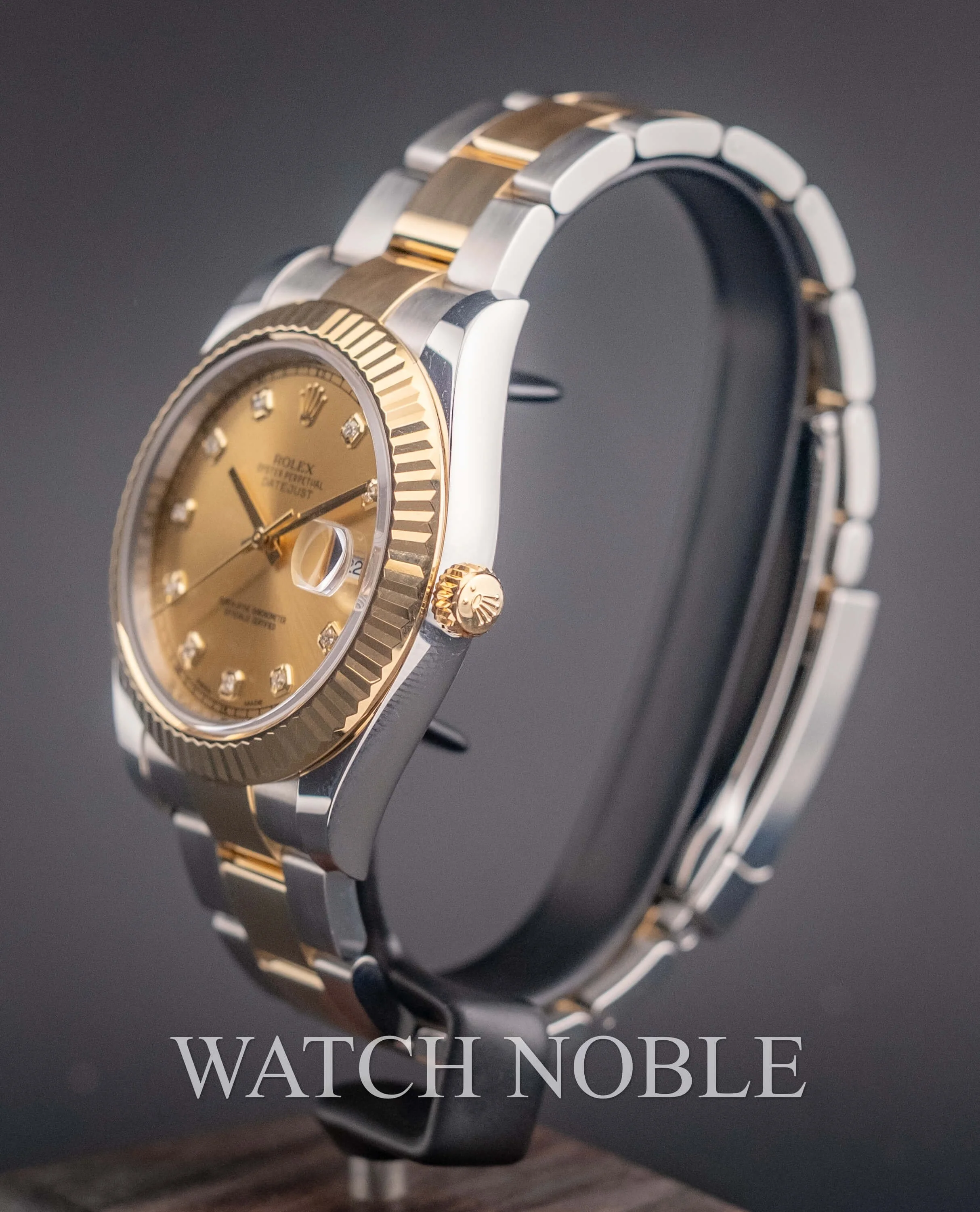 Pre-owned Rolex Datejust II 41mm Factory Champagne Diamond Dial 116333