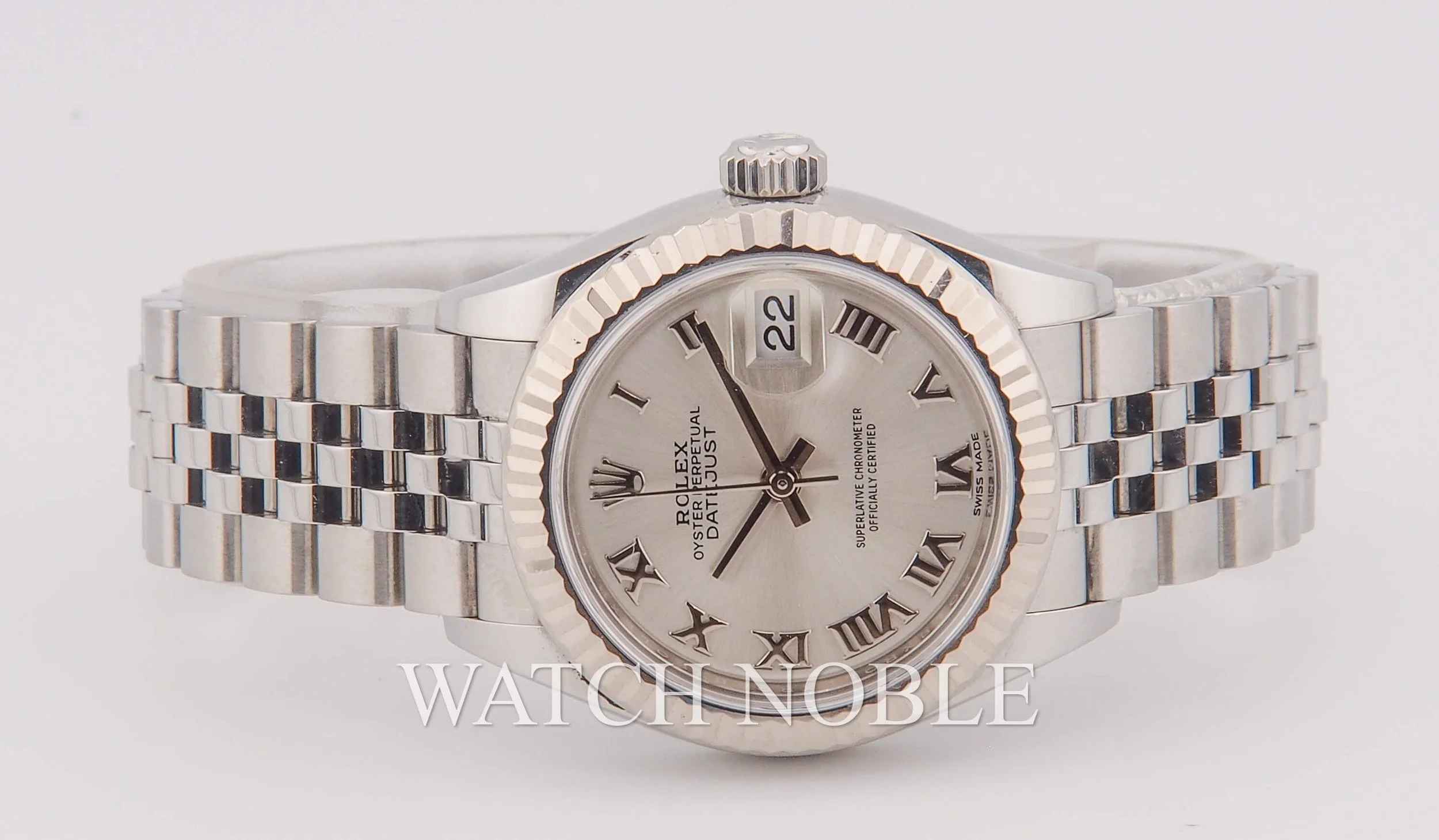 Rolex Oyster perpetual Date Silver Roman Dial Stainless Steel 28mm 279174