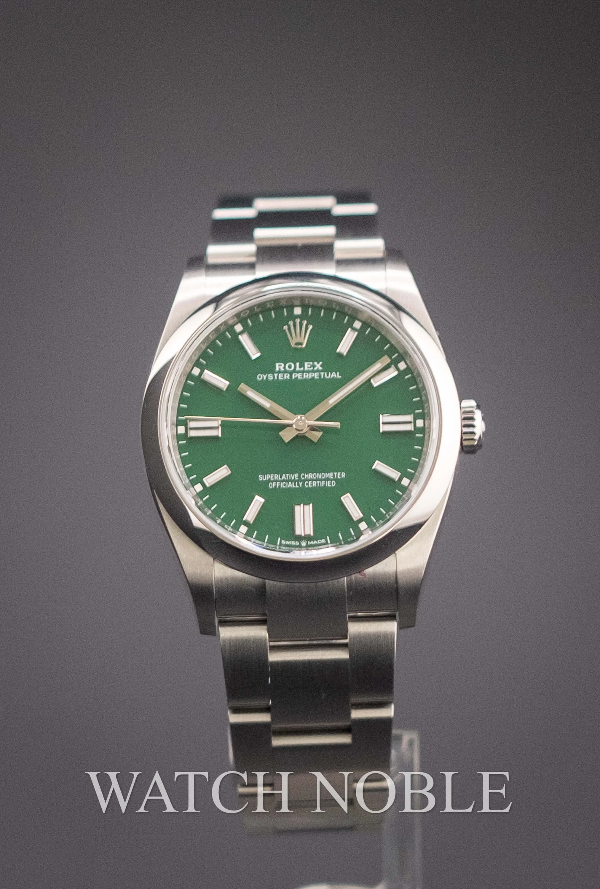 Pre-owned Rolex 126000 Oyster Perpetual 36mm Green Dial Steel