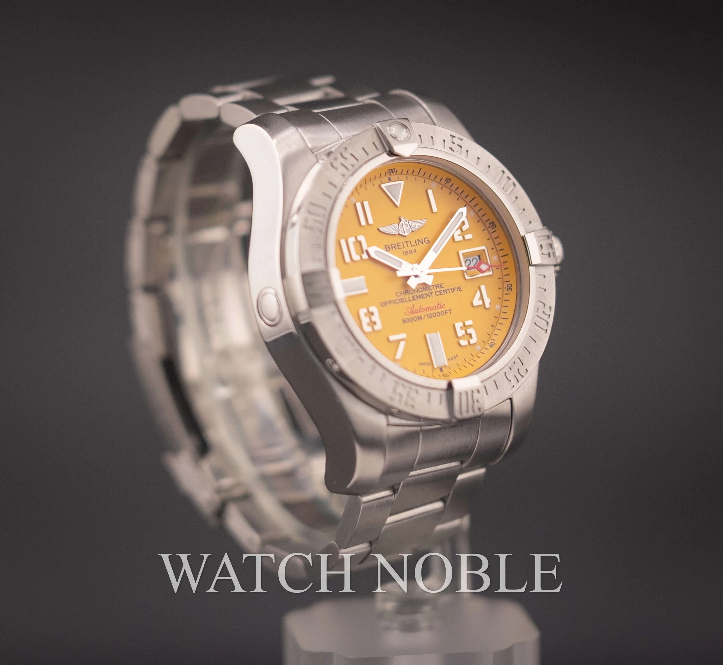 Pre-owned Breitling Avenger II Seawolf Yellow Dial A1733110/I519/169A