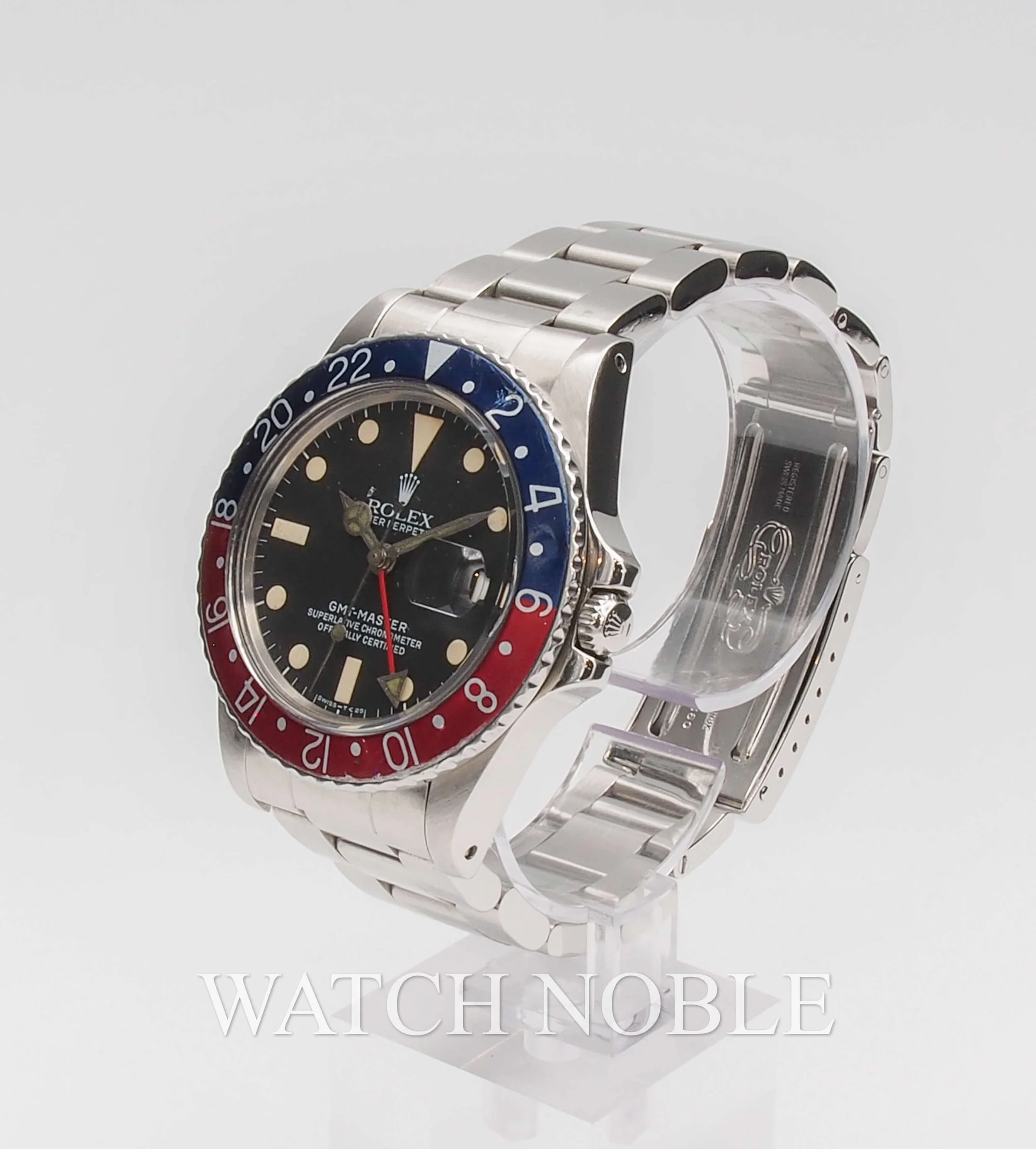 Pre-owned Vintage Rolex 16750 GMT Master Pepsi Blue/Red Bezel Steel Oyster Bracelet