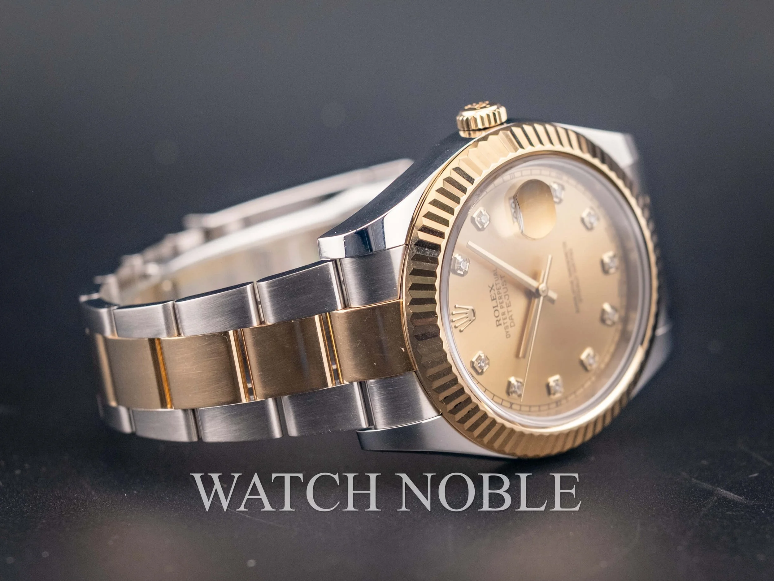 Pre-owned Rolex Datejust II 41mm Factory Champagne Diamond Dial 116333