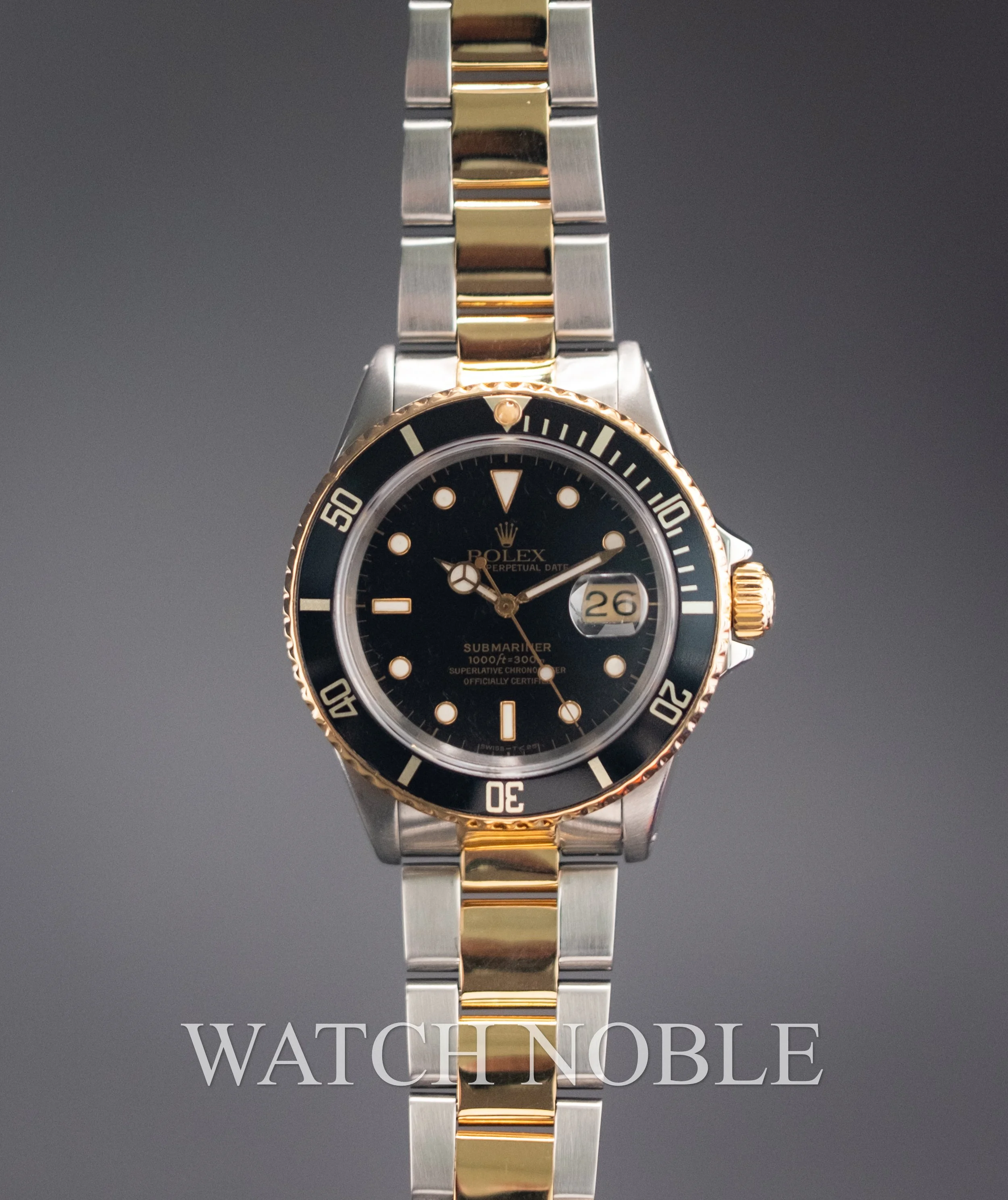 Pre-owned Rolex Submariner Date Black DIal 16613LN Stainless Steel/18K Gold