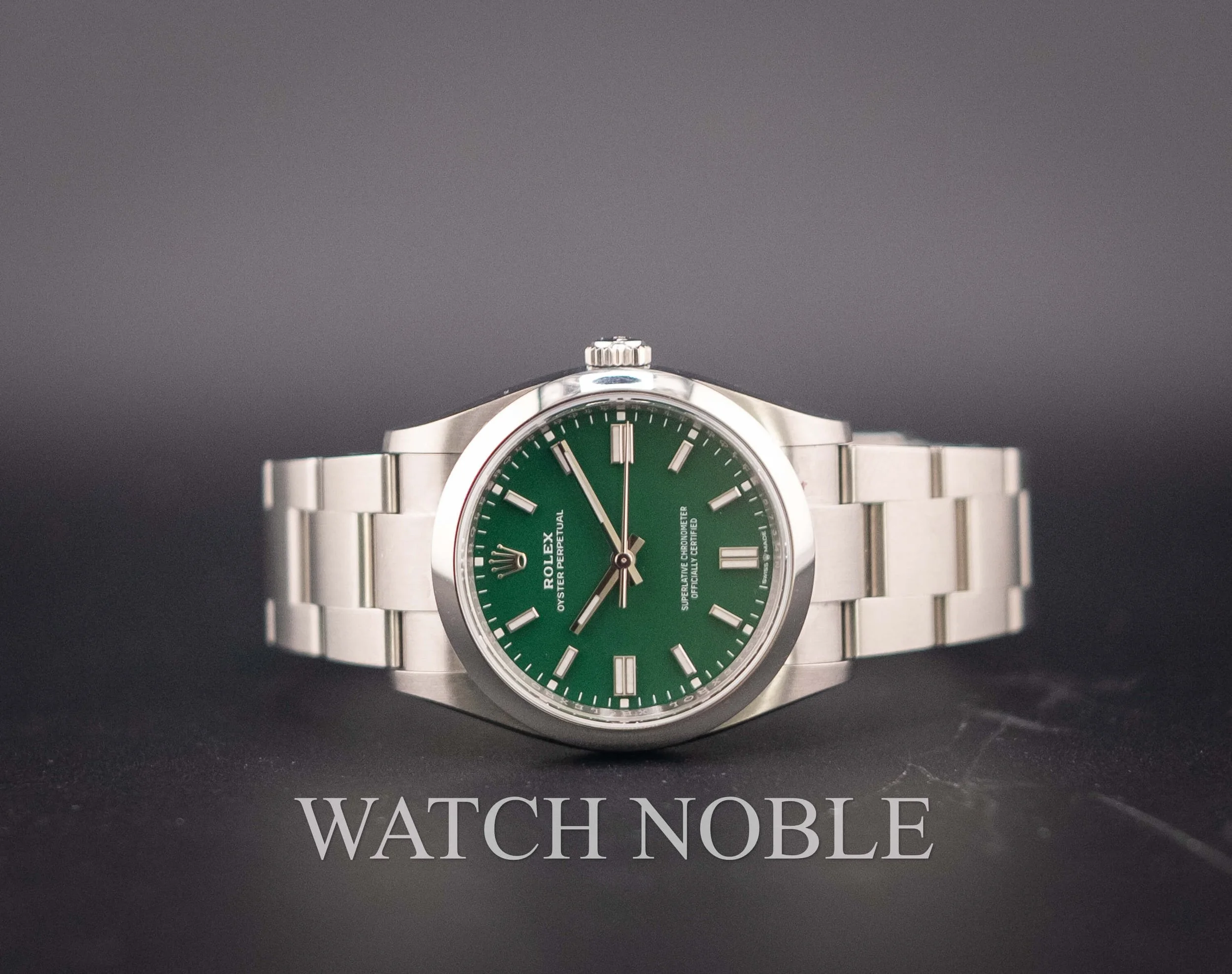 Pre-owned Rolex 126000 Oyster Perpetual 36mm Green Dial Steel