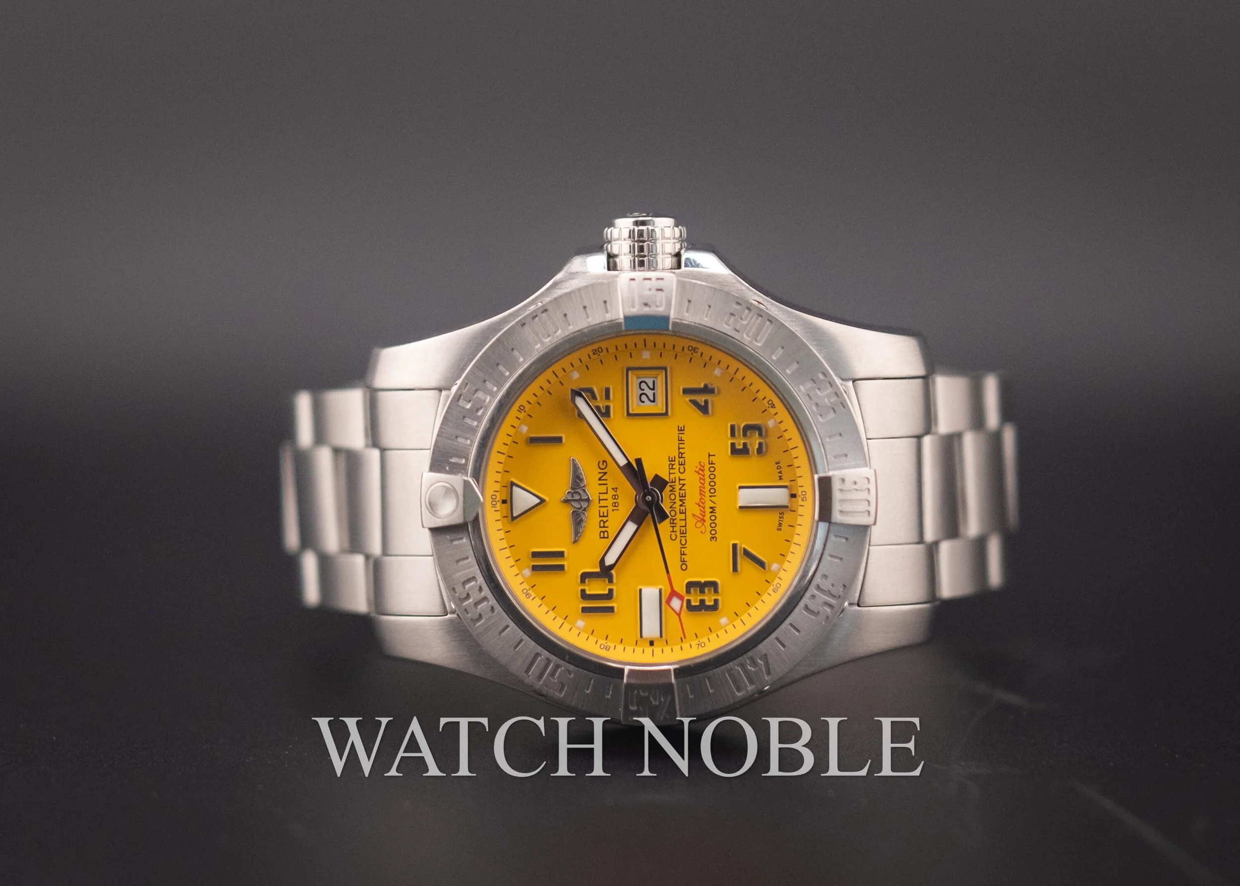 Pre-owned Breitling Avenger II Seawolf Yellow Dial A1733110/I519/169A