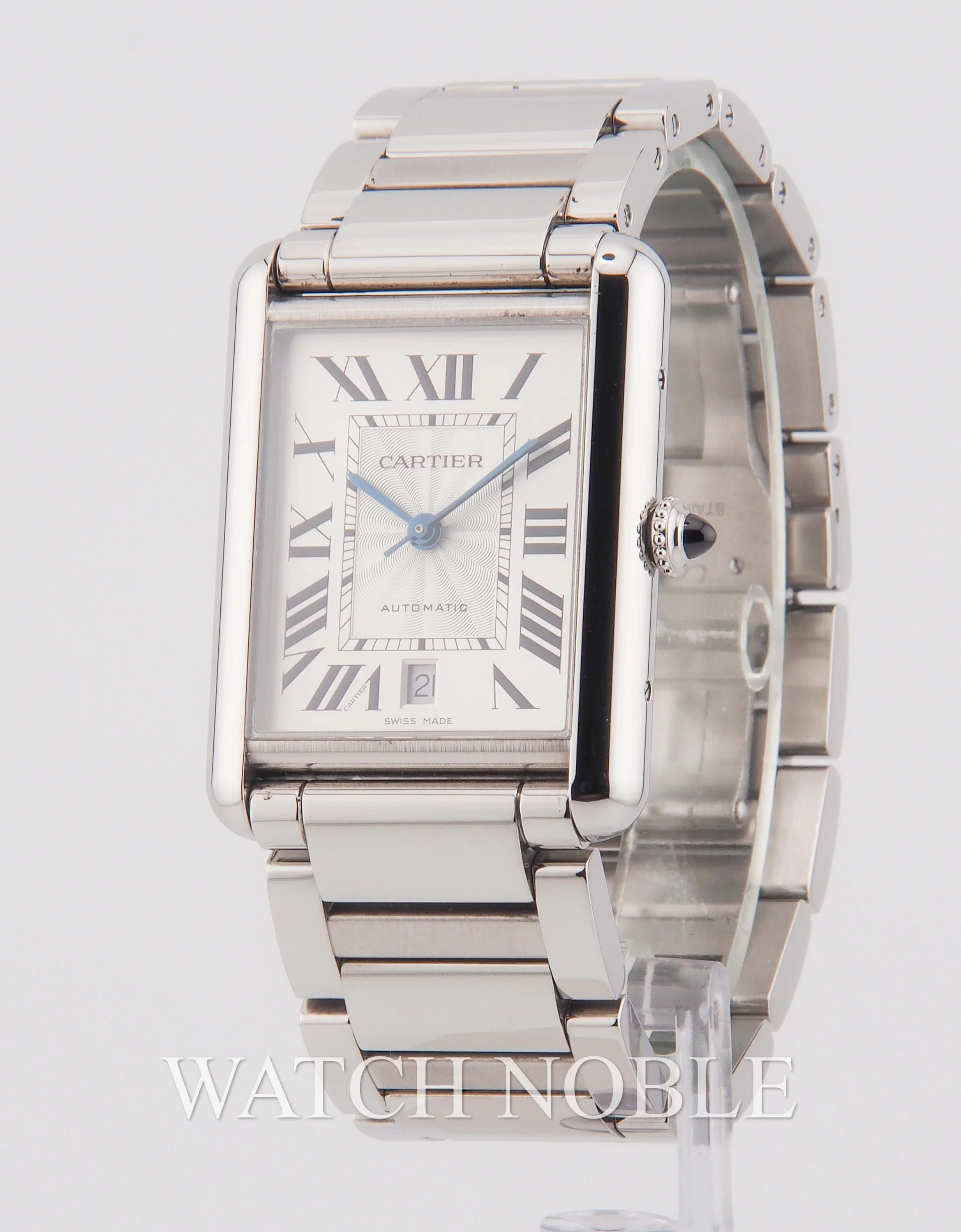 Pre-owned Cartier Tank Automatic Silver Dial WSTA0053.