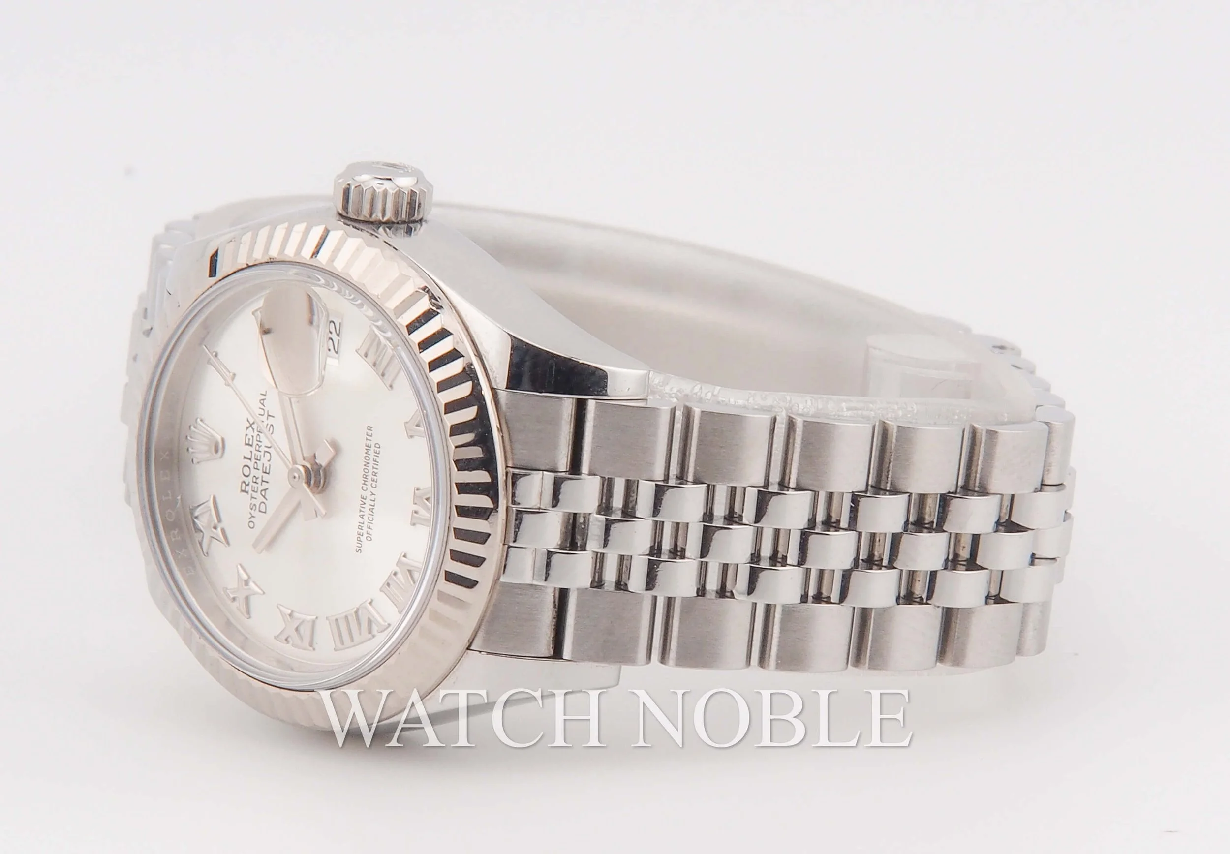 Rolex Oyster perpetual Date Silver Roman Dial Stainless Steel 28mm 279174