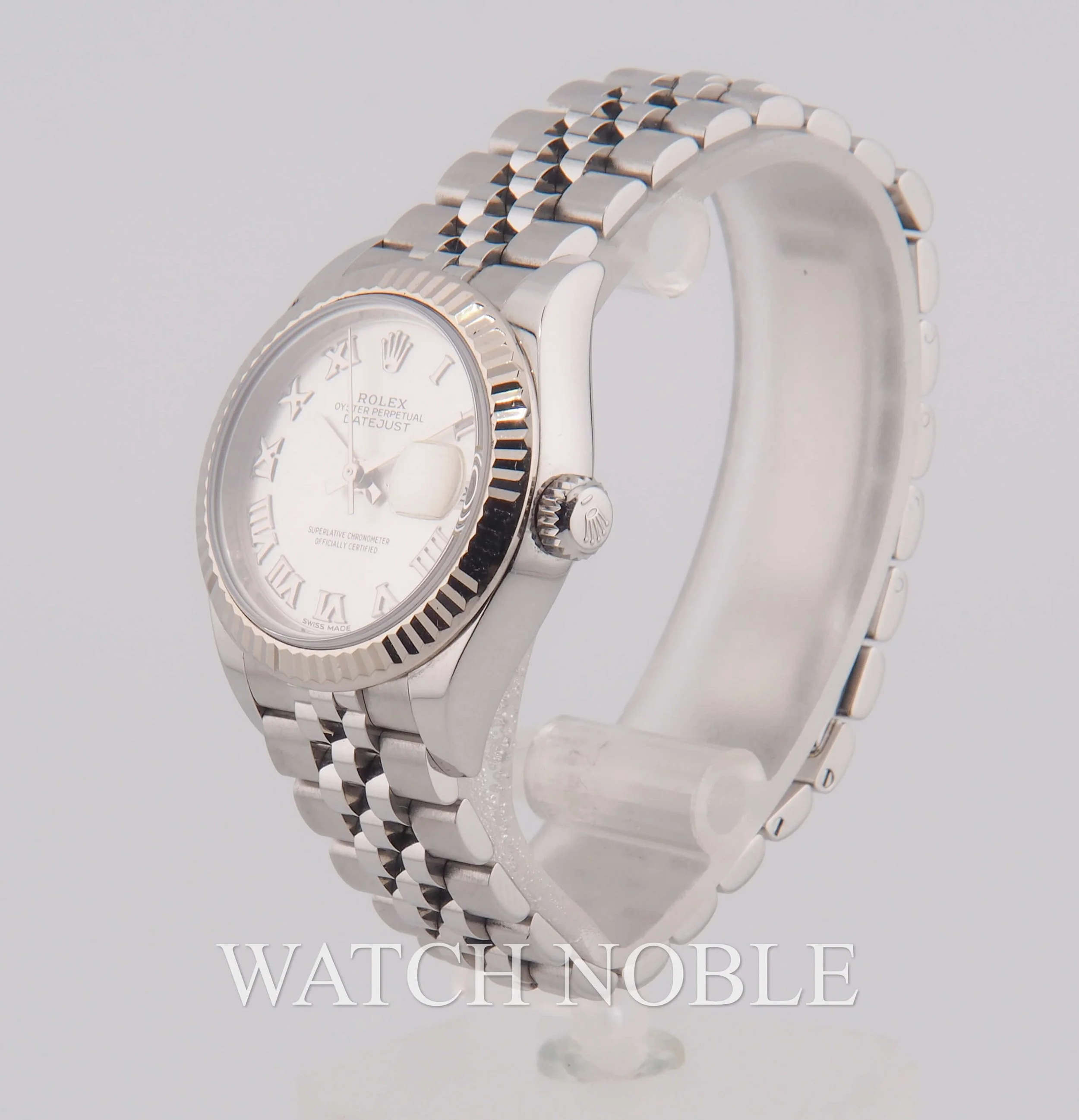 Rolex Oyster perpetual Date Silver Roman Dial Stainless Steel 28mm 279174