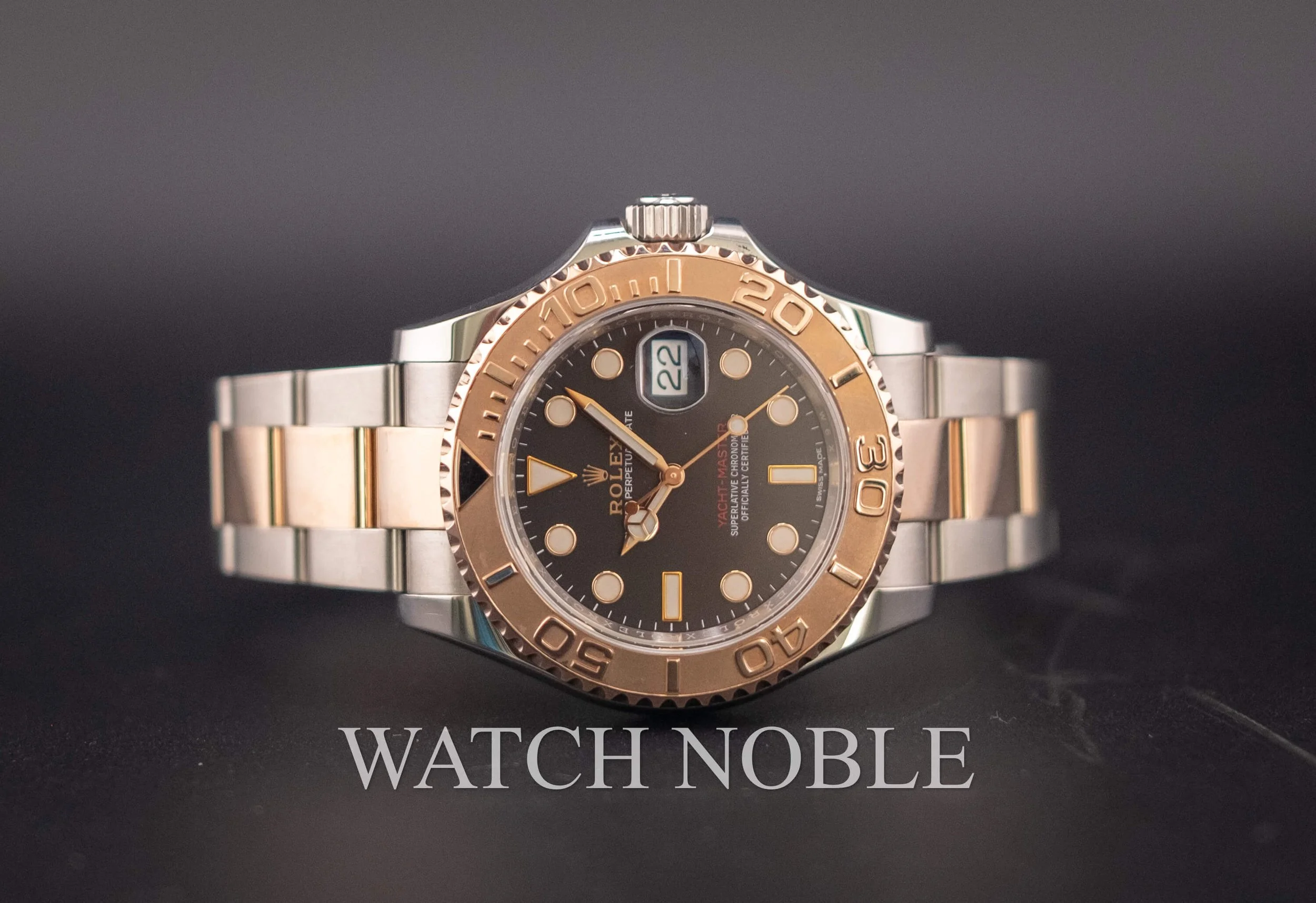 Pre-owned Rolex 116621 Yacht-Master Black Dial Steel/18K Everose Gold 40mm