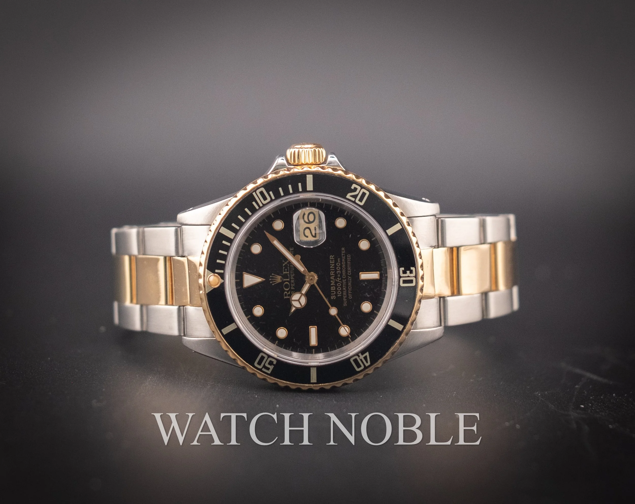 Pre-owned Rolex Submariner Date Black DIal 16613LN Stainless Steel/18K Gold