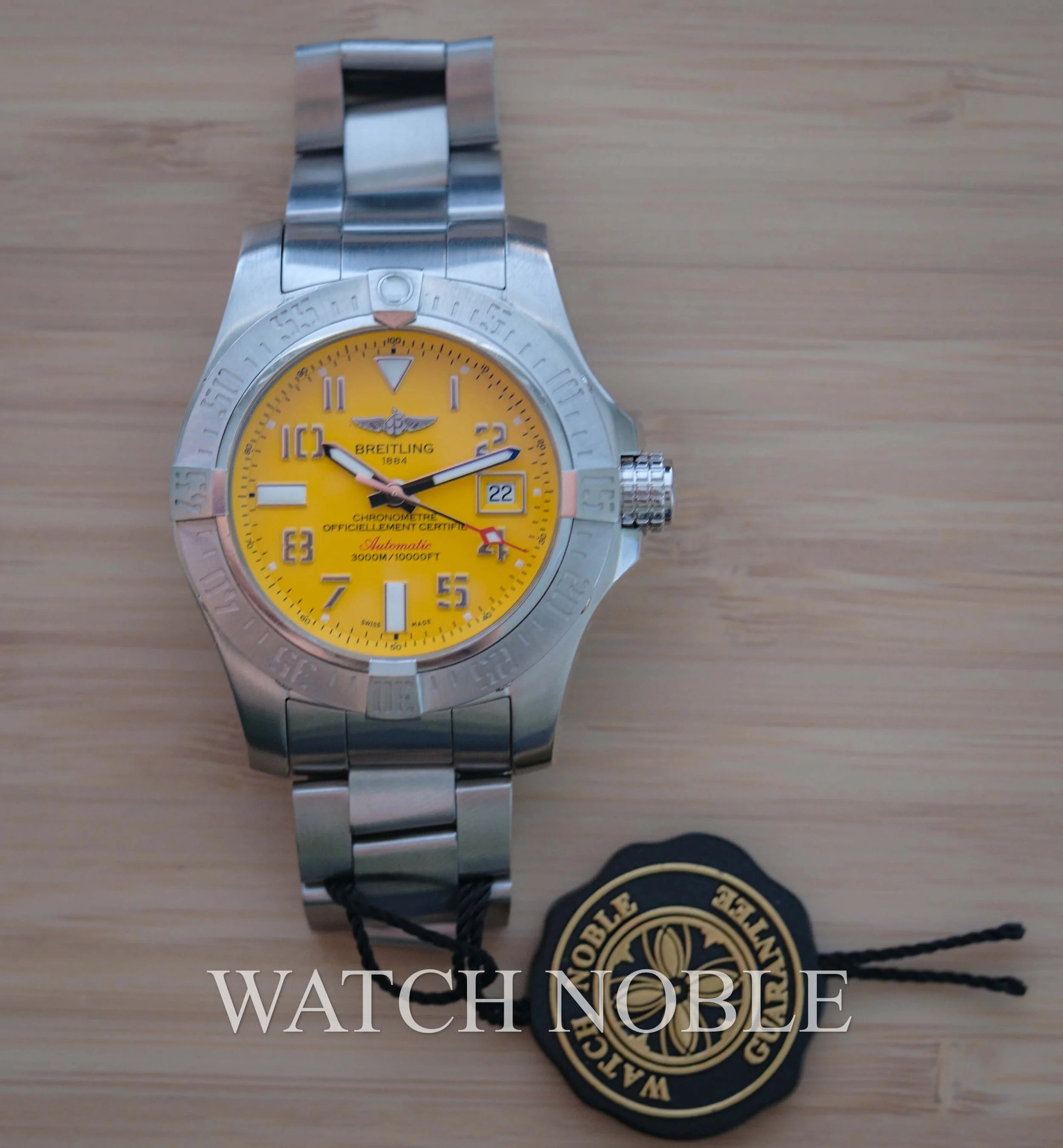 Pre-owned Breitling Avenger II Seawolf Yellow Dial A1733110/I519/169A