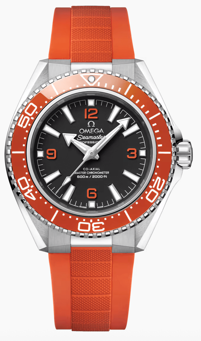 Omega Seamaster Planet Ocean 600M 42 mm Black Dial and Orange Bezel Steel on Rubber Strap 217.32.42.21.01.004