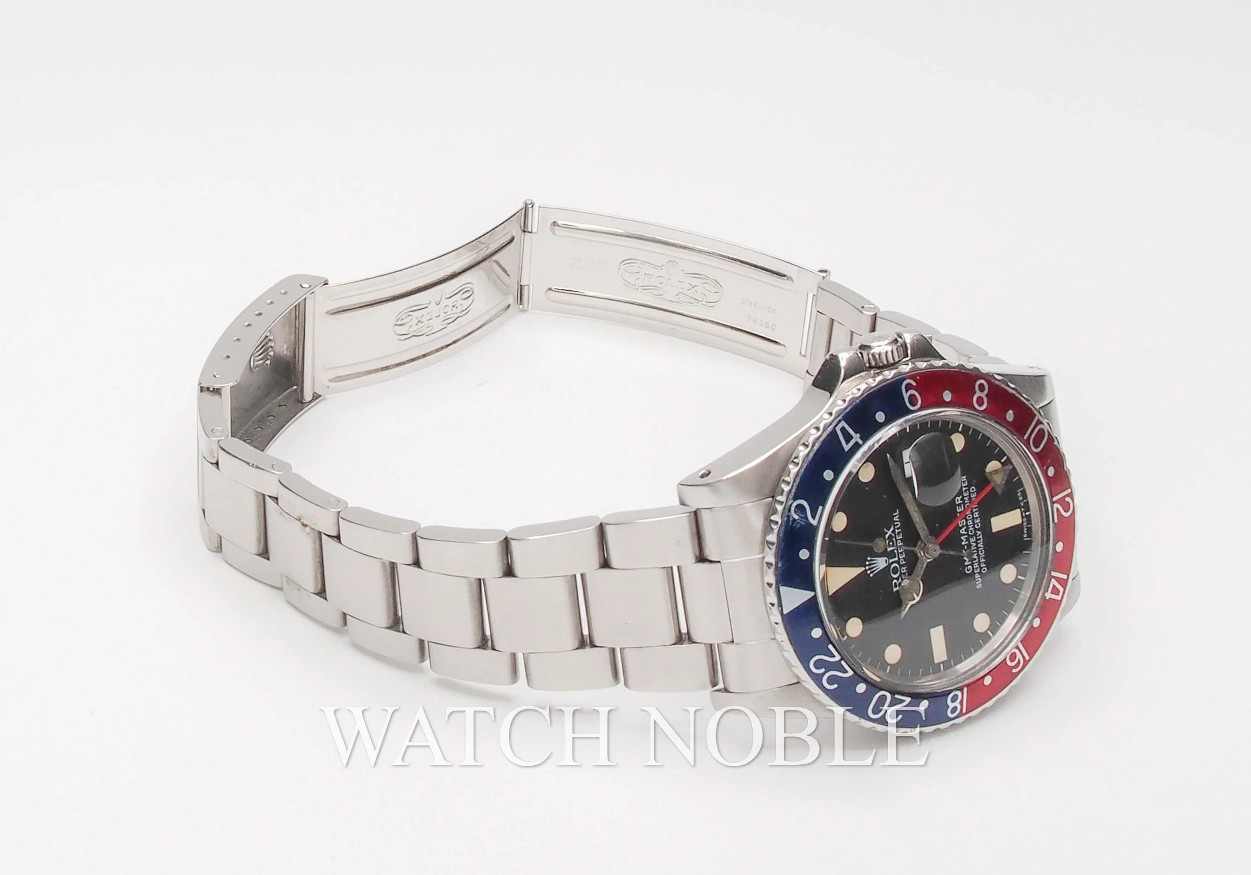 Pre-owned Vintage Rolex 16750 GMT Master Pepsi Blue/Red Bezel Steel Oyster Bracelet
