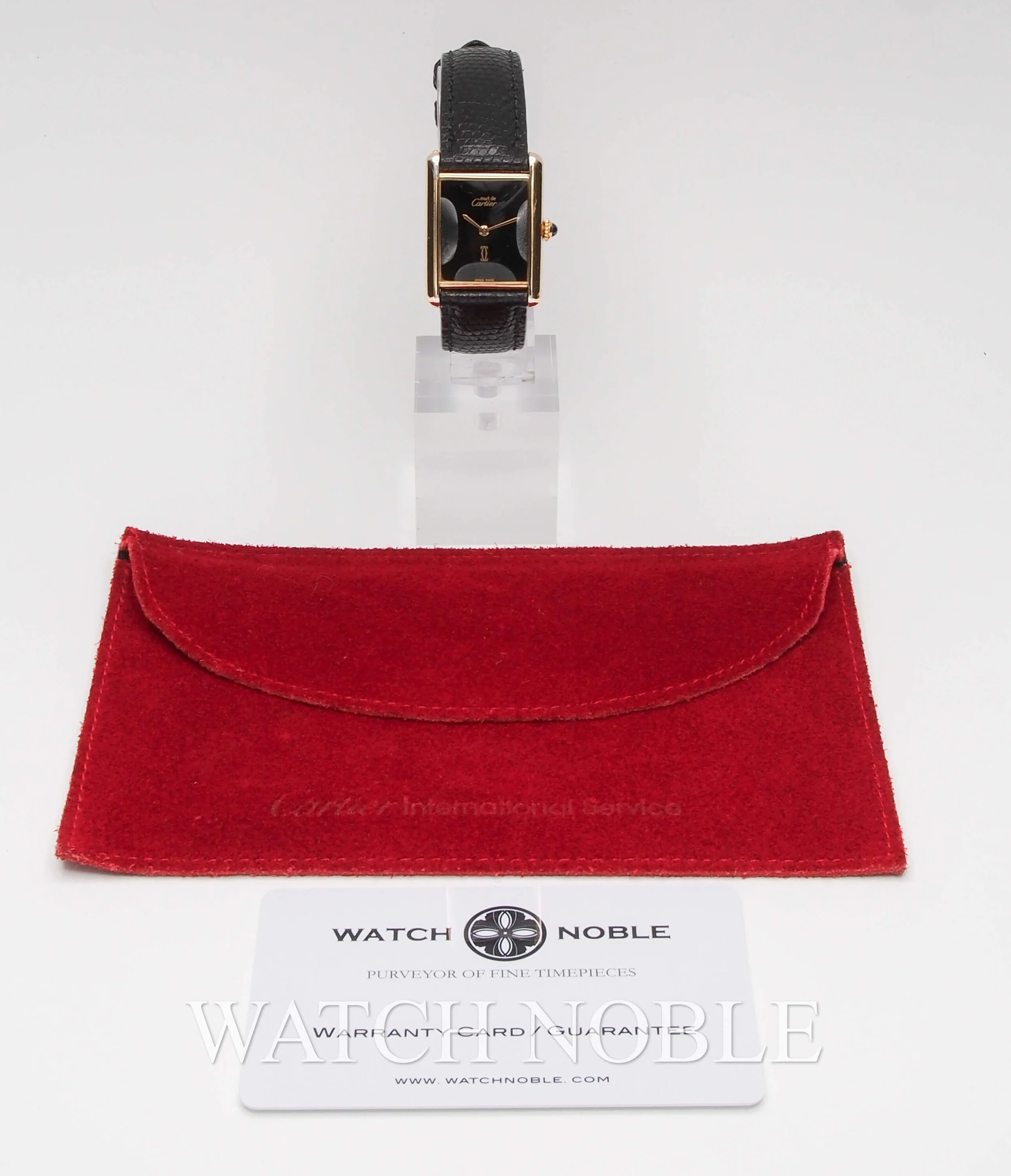 Pre-owned Ladies Cartier de Must Black Dial manual wind 23.5mm