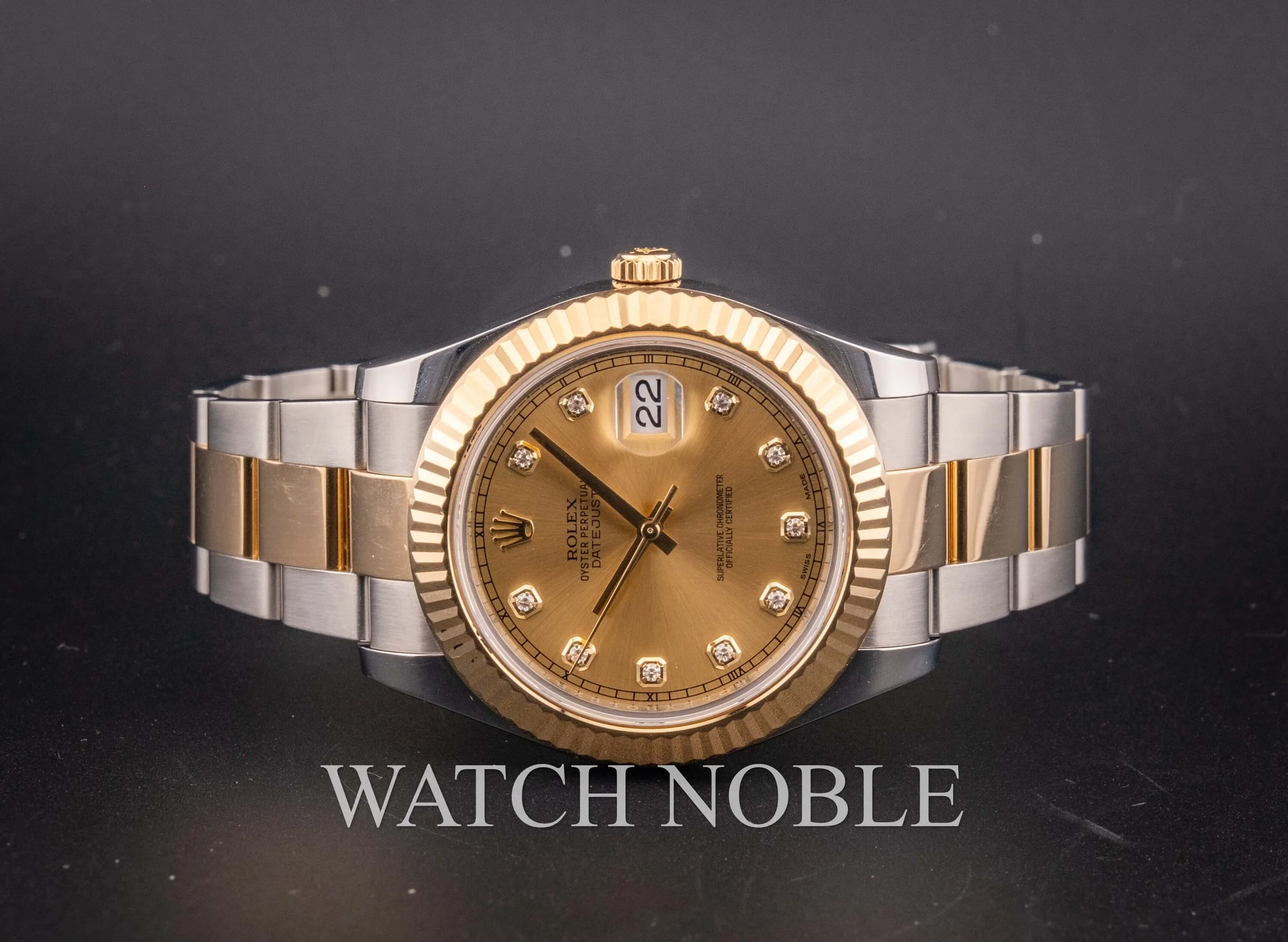 Pre-owned Rolex Datejust II 41mm Factory Champagne Diamond Dial 116333