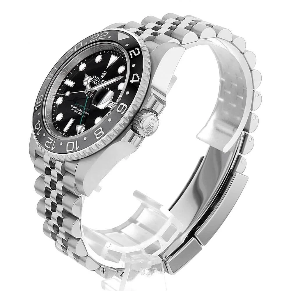 Rolex 126710GRNR GMT Master II Black/Grey Bezel Steel Jubilee Bracelet