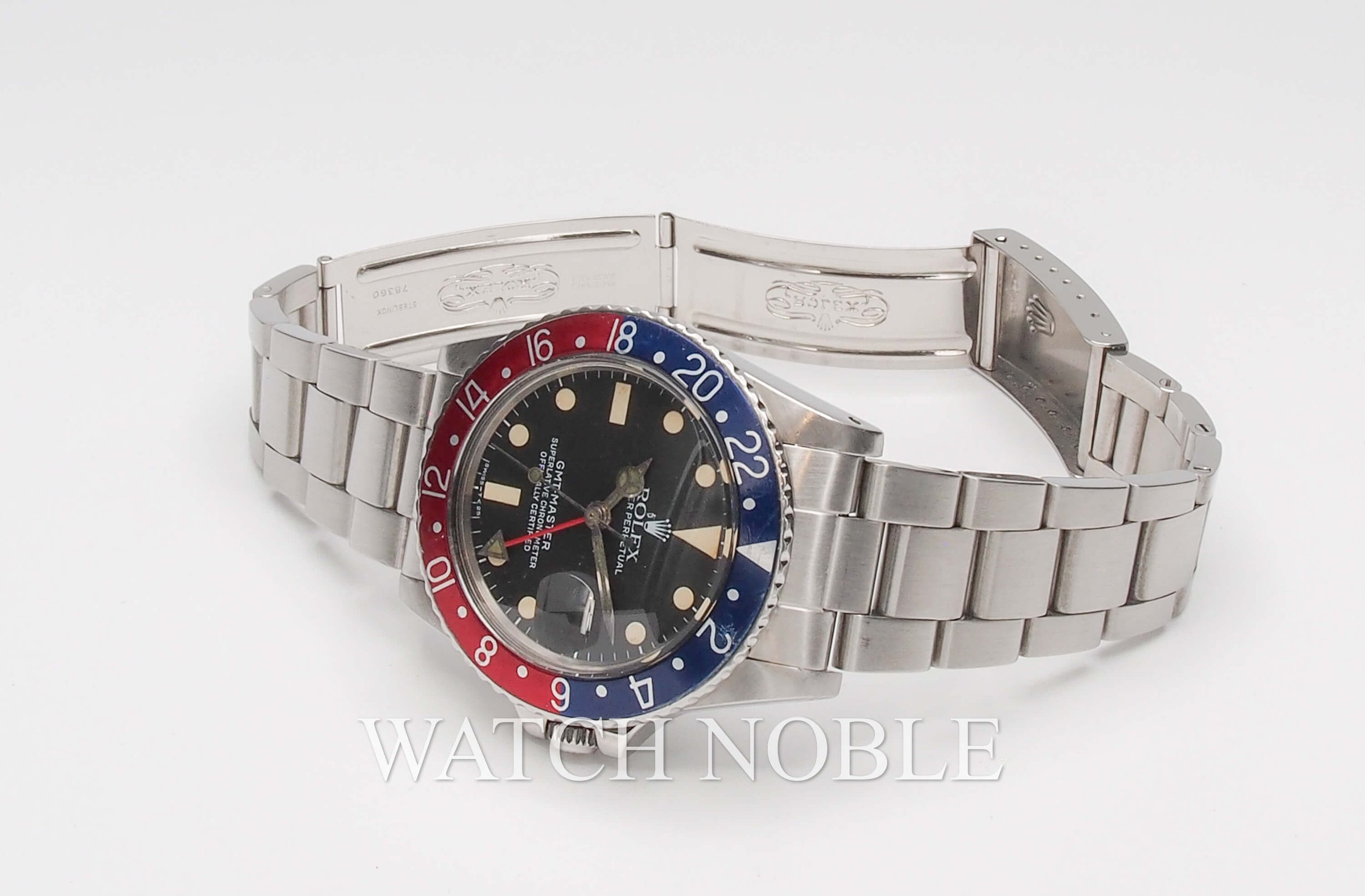 Pre-owned Vintage Rolex 16750 GMT Master Pepsi Blue/Red Bezel Steel Oyster Bracelet