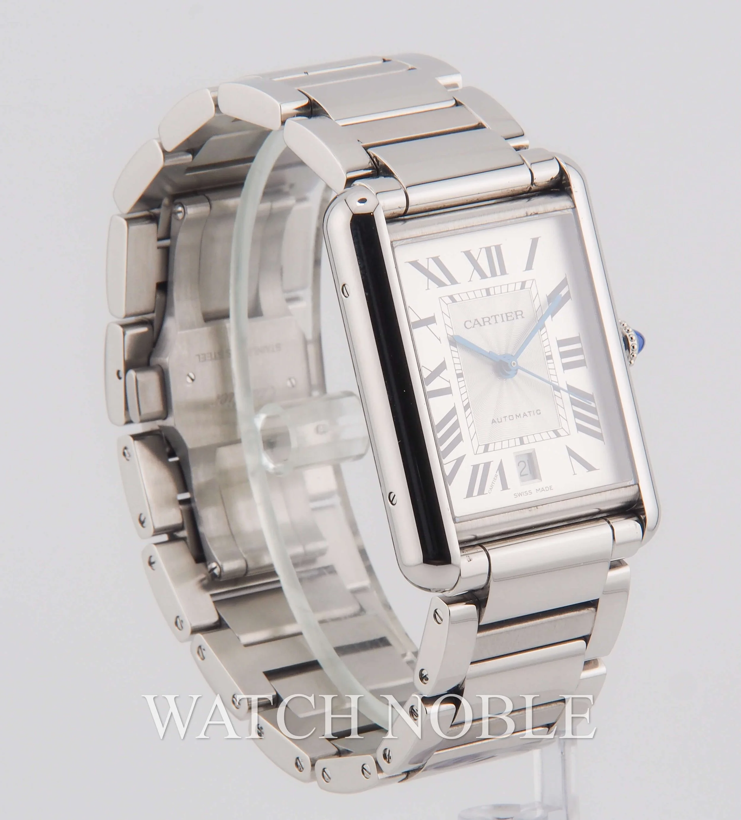 Pre-owned Cartier Tank Automatic Silver Dial WSTA0053.
