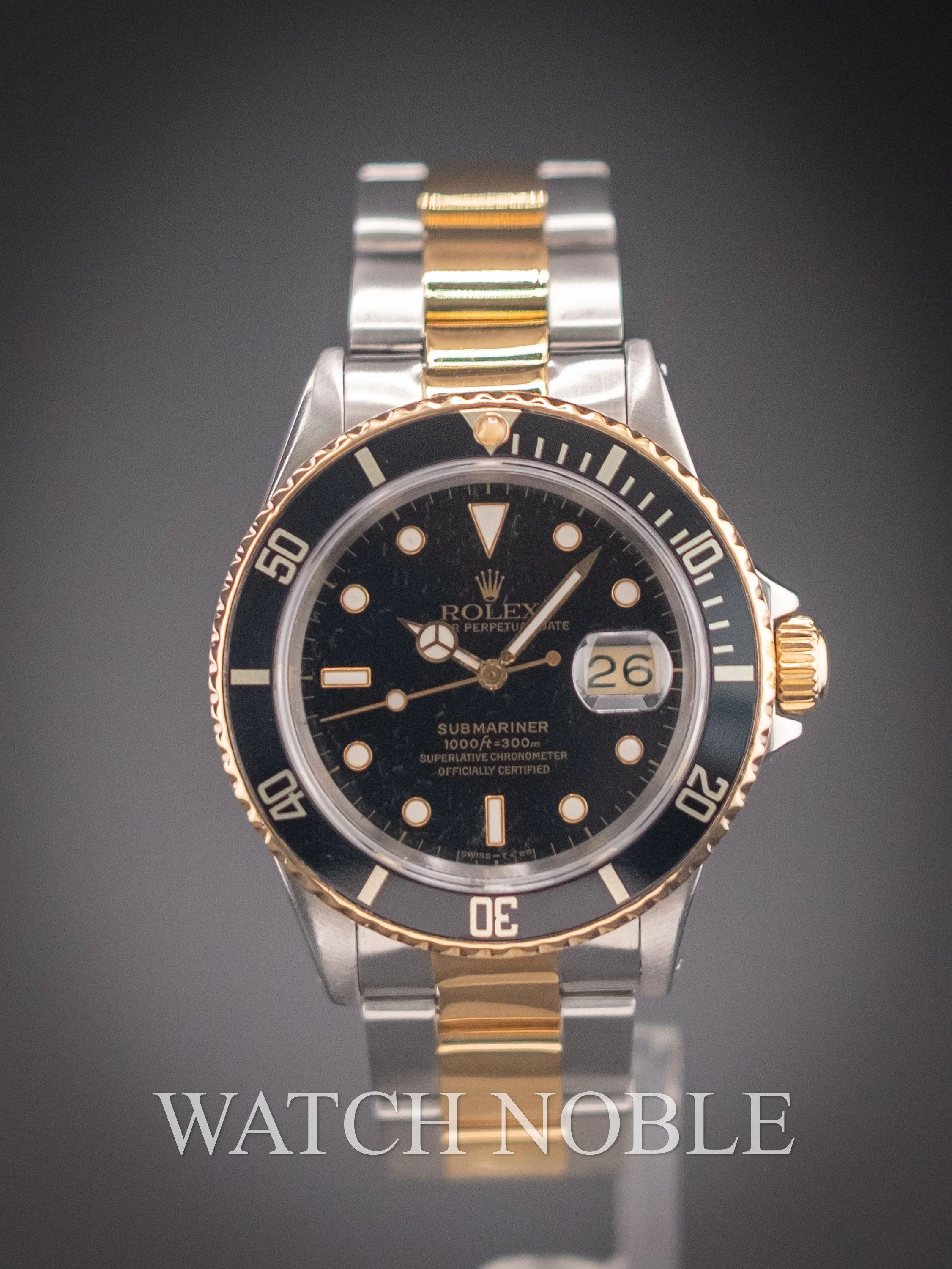 Pre-owned Rolex Submariner Date Black DIal 16613LN Stainless Steel/18K Gold