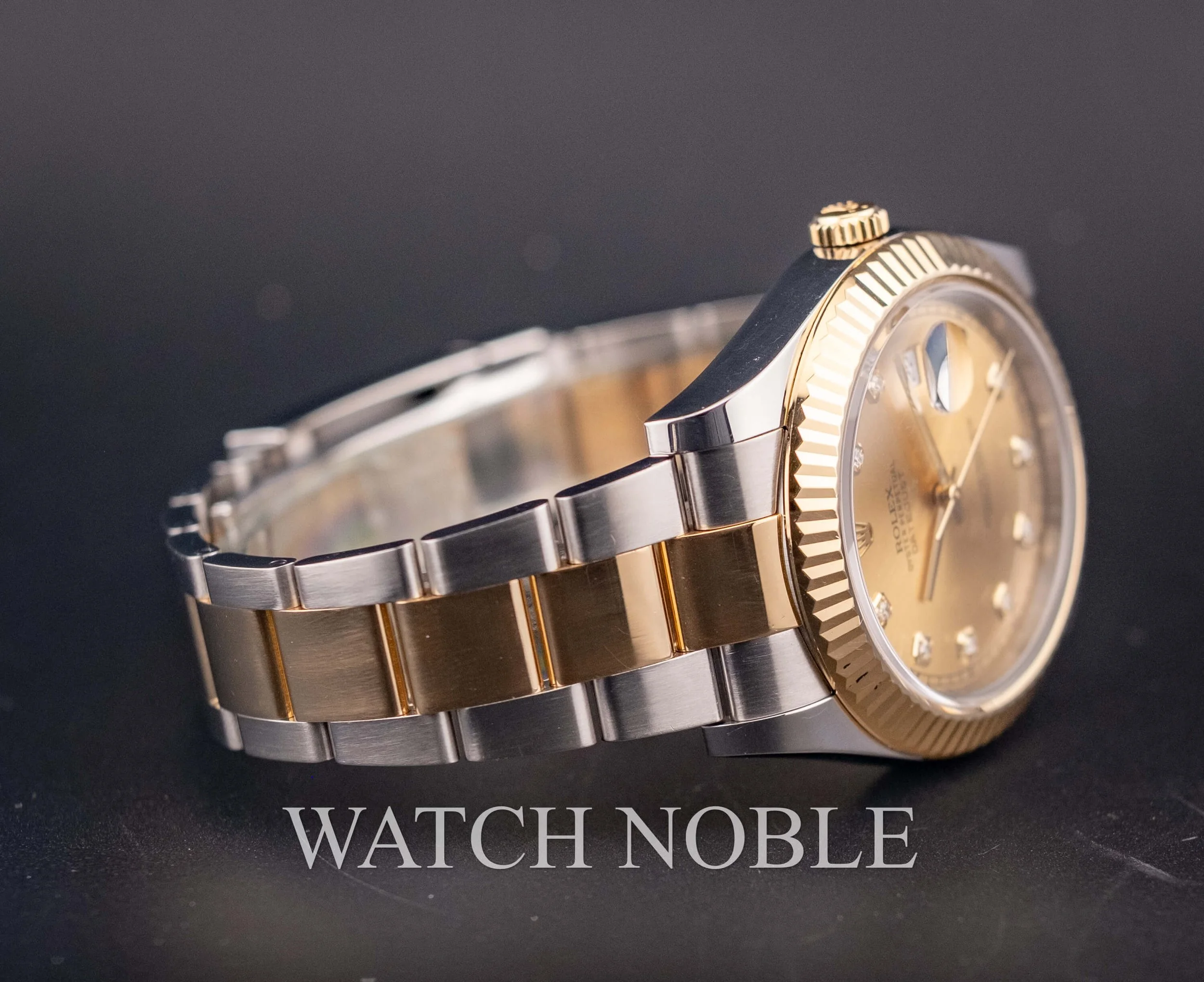 Pre-owned Rolex Datejust II 41mm Factory Champagne Diamond Dial 116333