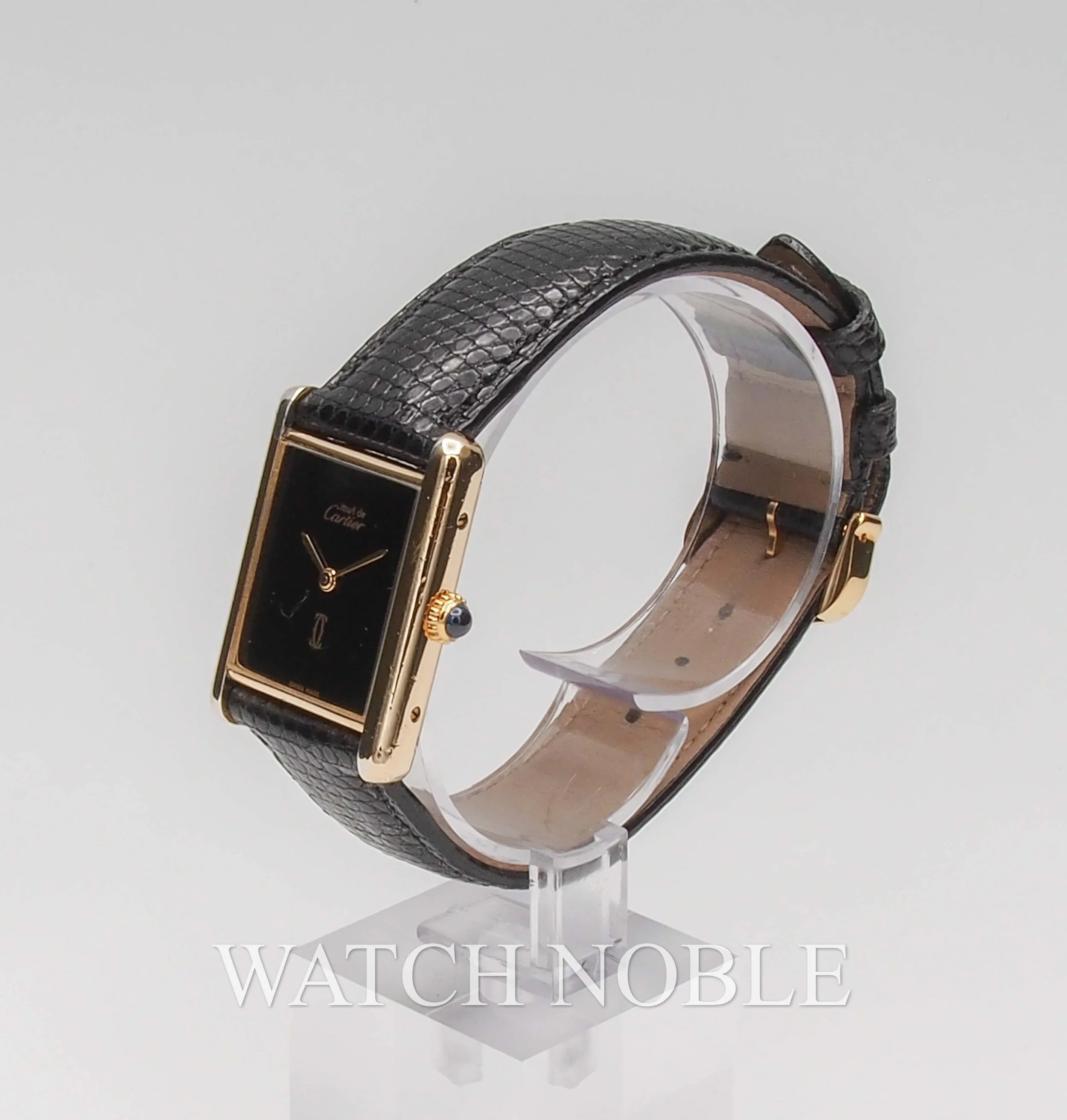 Pre-owned Ladies Cartier de Must Black Dial manual wind 23.5mm