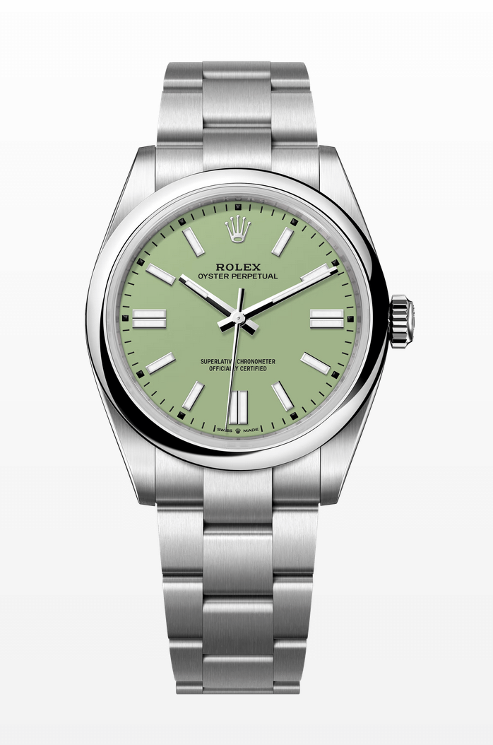Rolex 134300 Oyster Perpetual 41 mm Pistachio Green Dial Steel